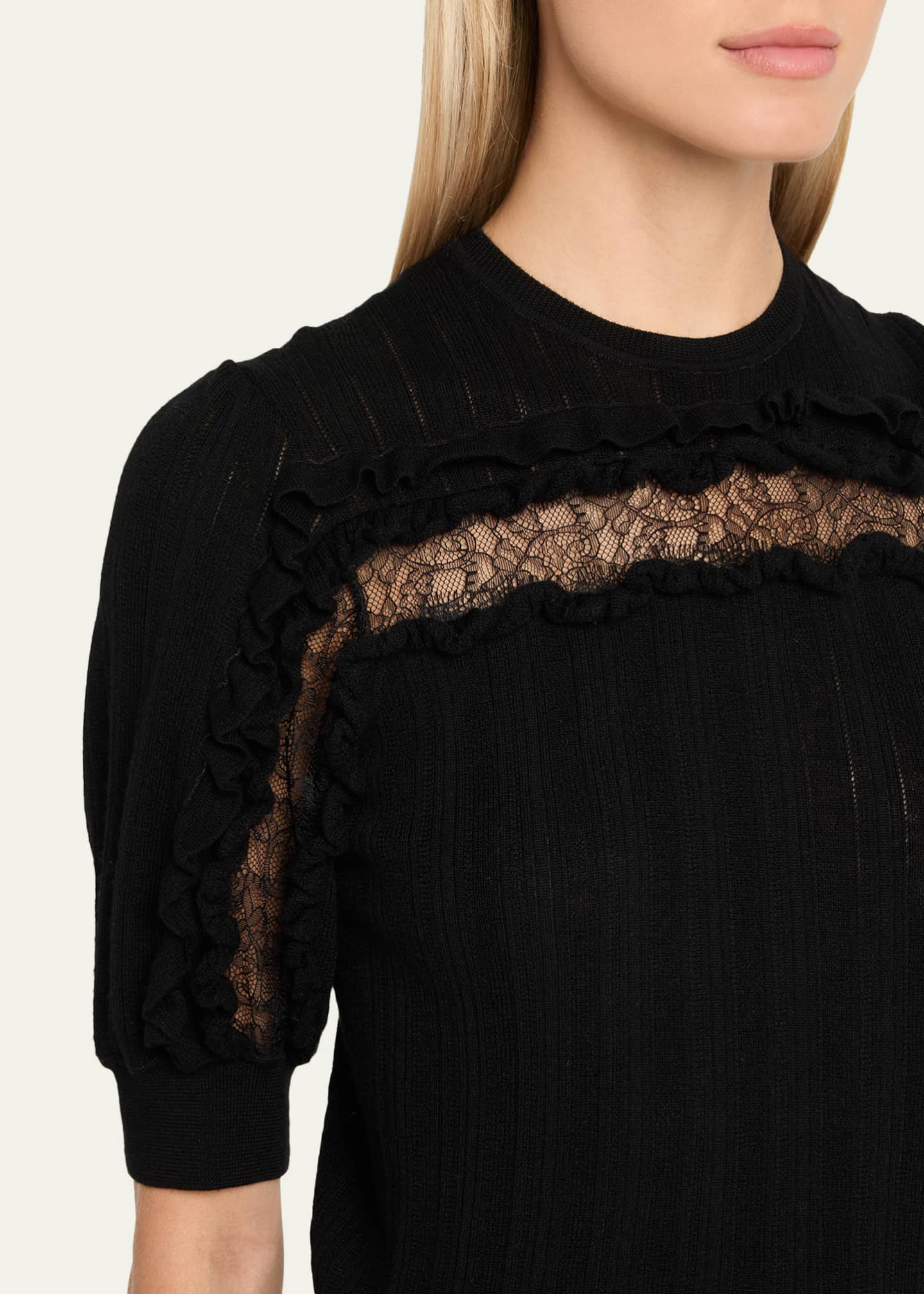 Ulla Johnson Salima Short-Sleeve Knit Shirt Image 5 of 5