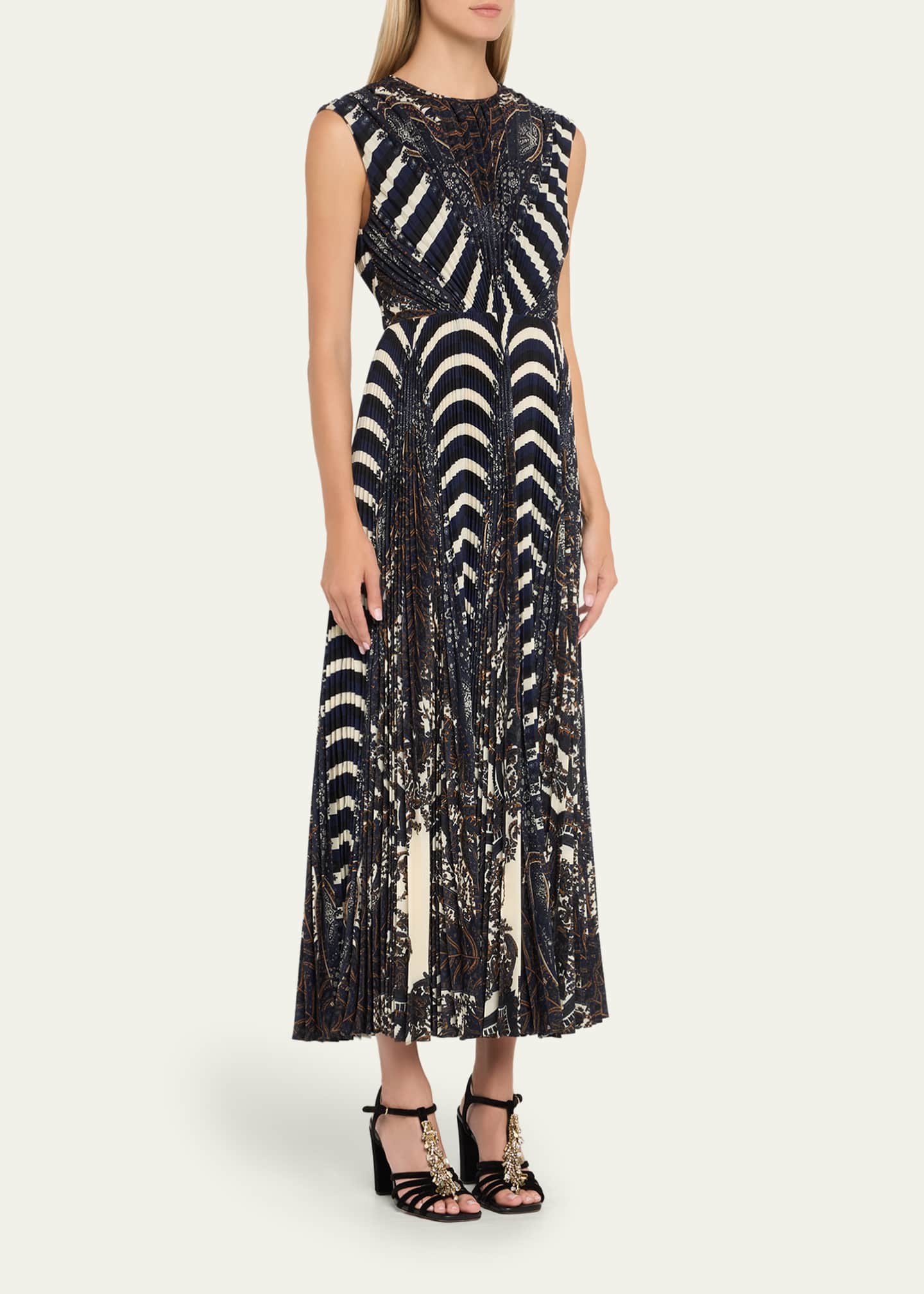 Ulla Johnson Violeta Pleated Sleeveless Midi Dress