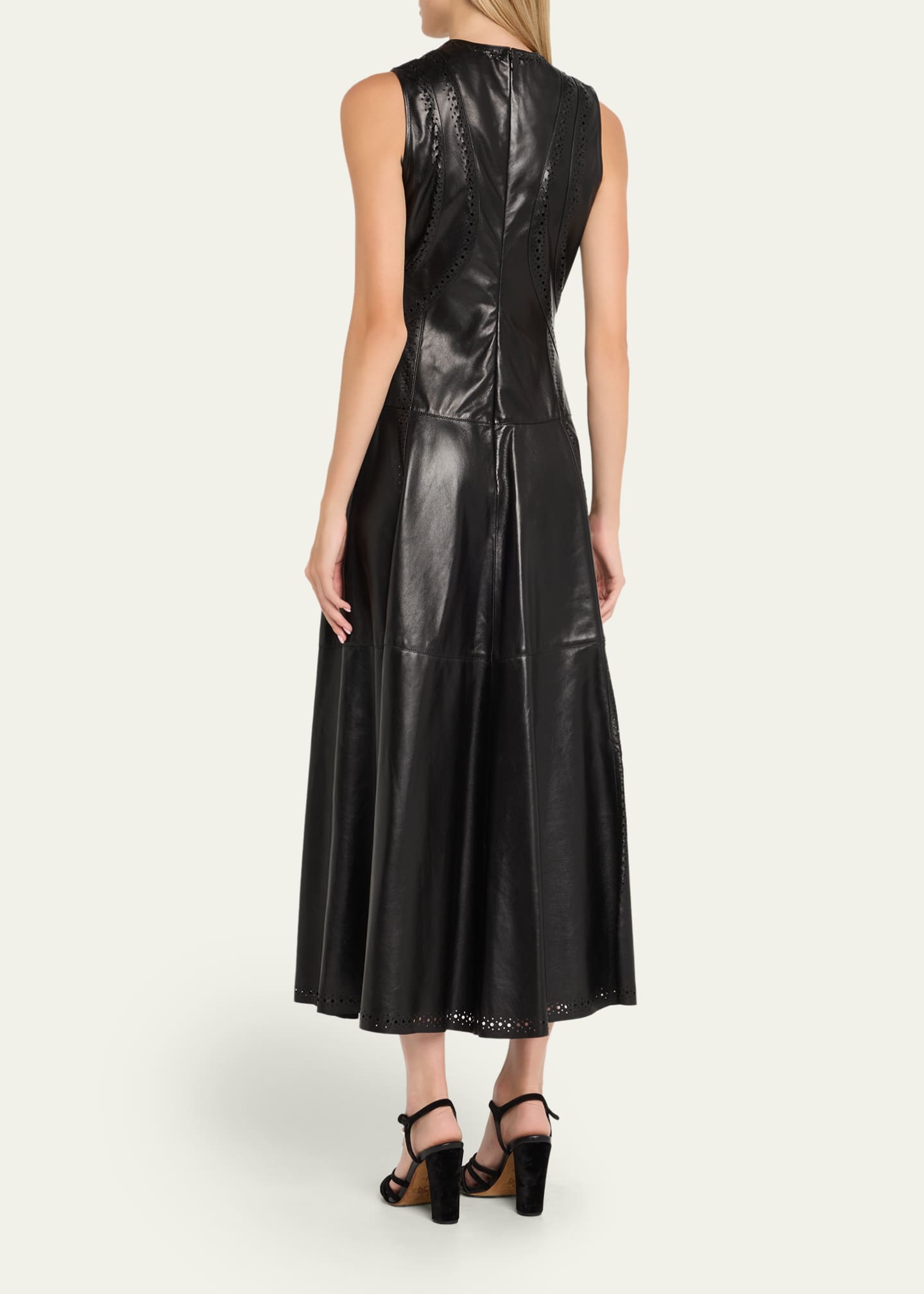 Juliette Sleeveless Leather Midi Dress