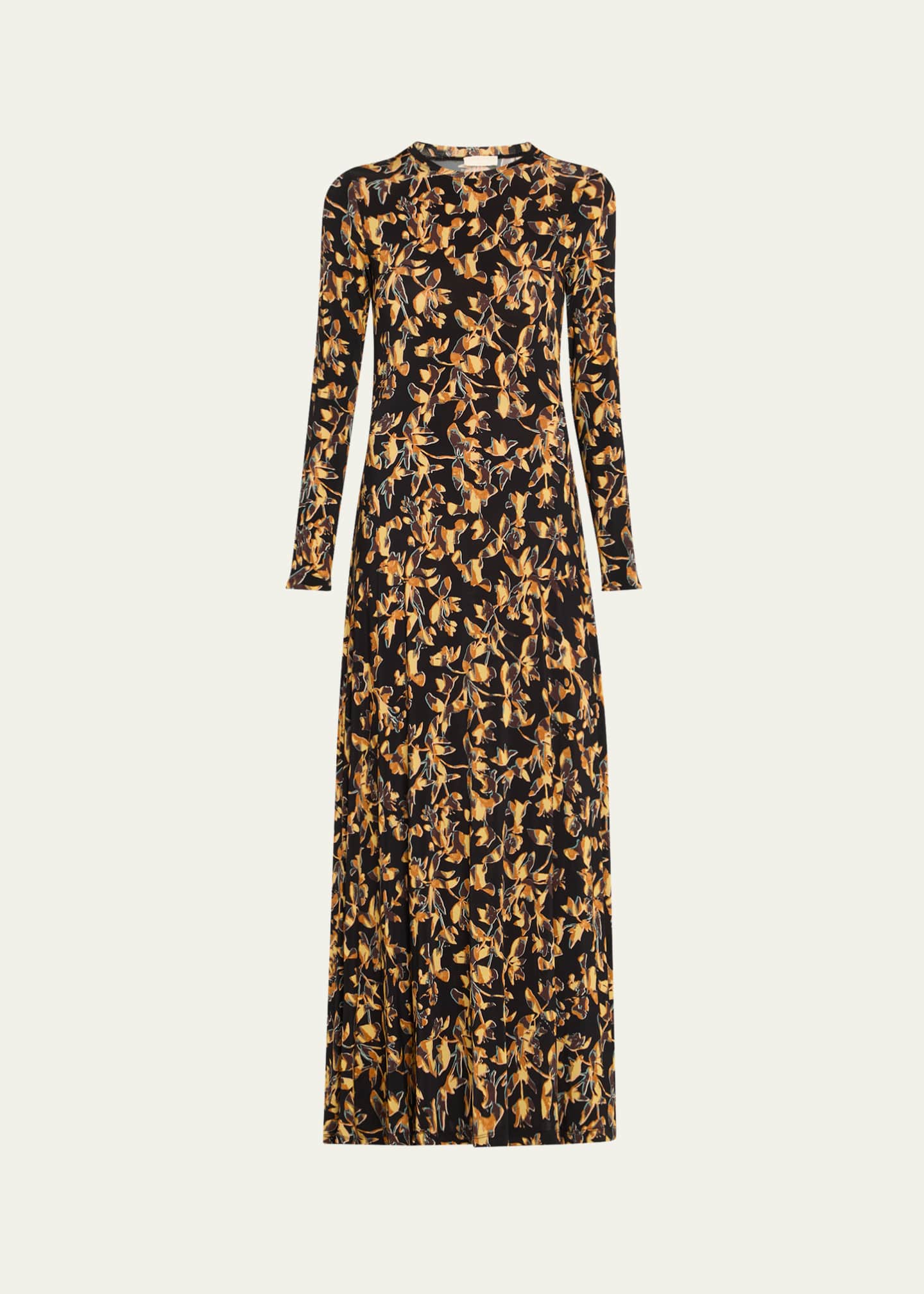 Ulla Johnson Amari Floral Long-Sleeve Jersey Dress Image 1 of 5