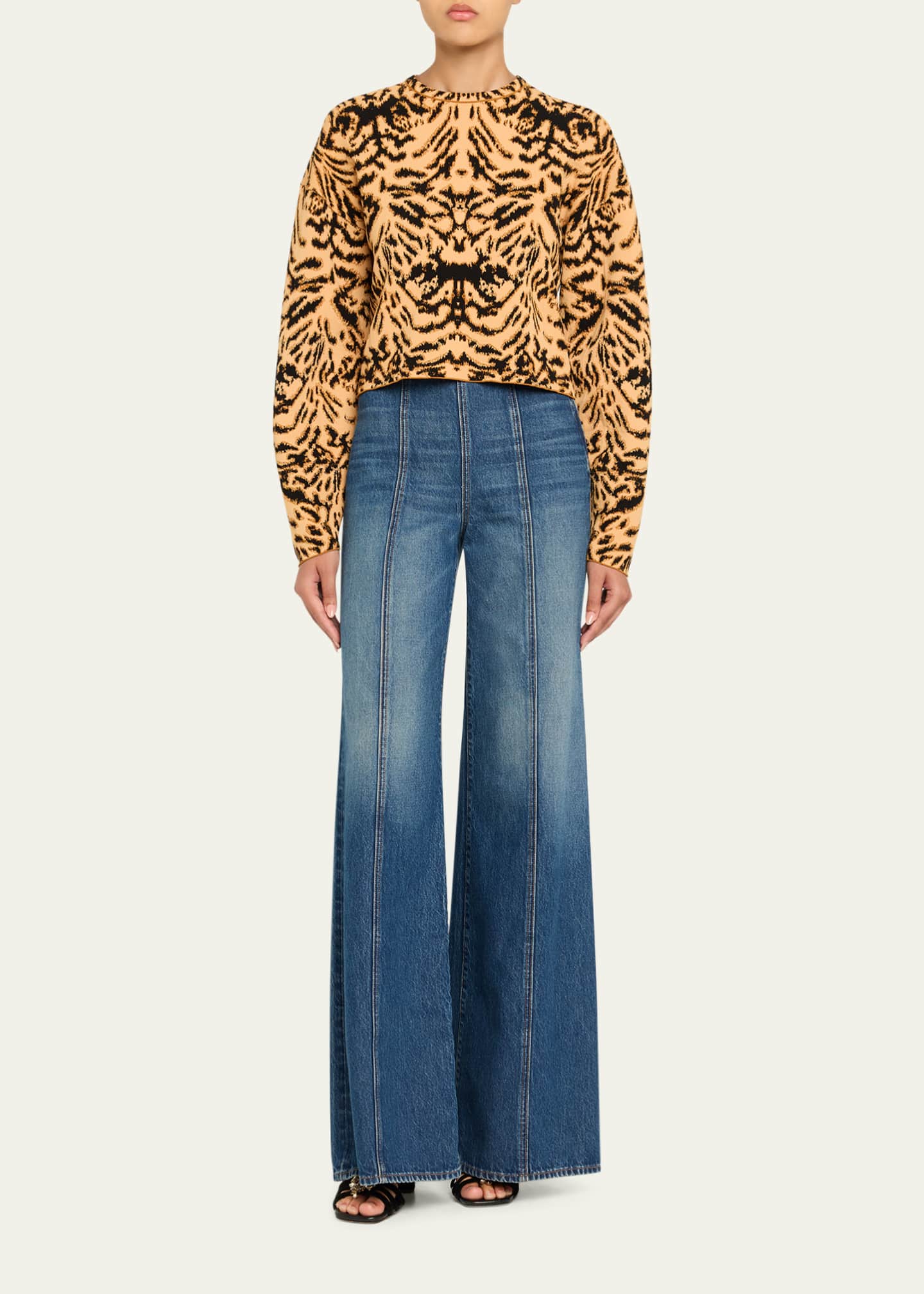 Ulla Johnson Cade Printed Jacquard Knit Pullover Image 2 of 5