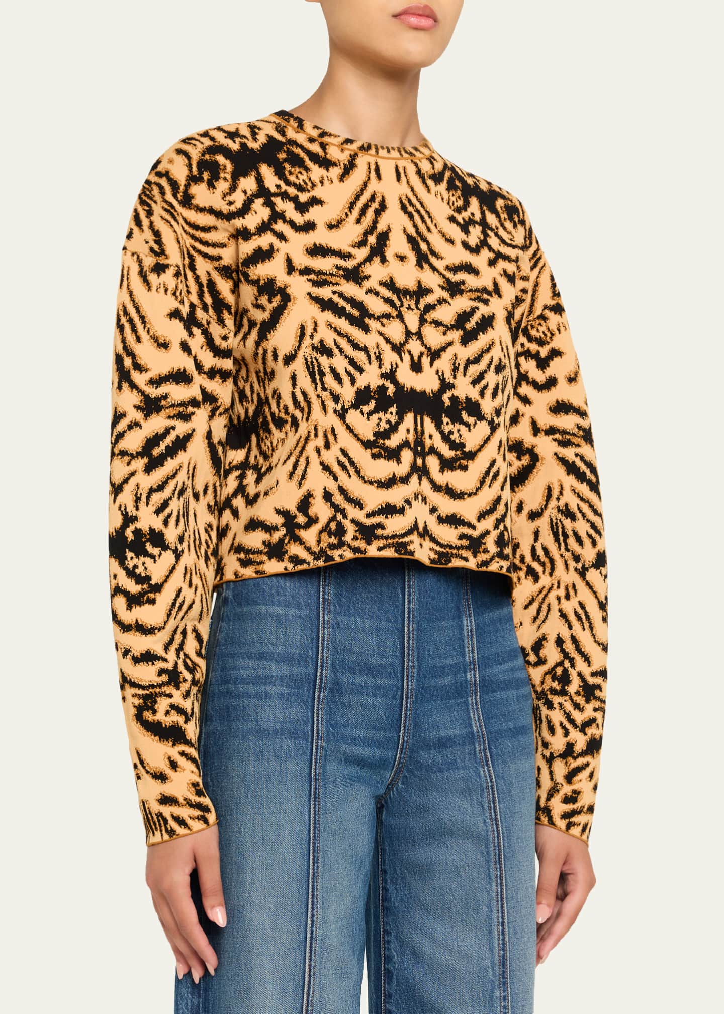 Ulla Johnson Cade Printed Jacquard Knit Pullover Image 4 of 5