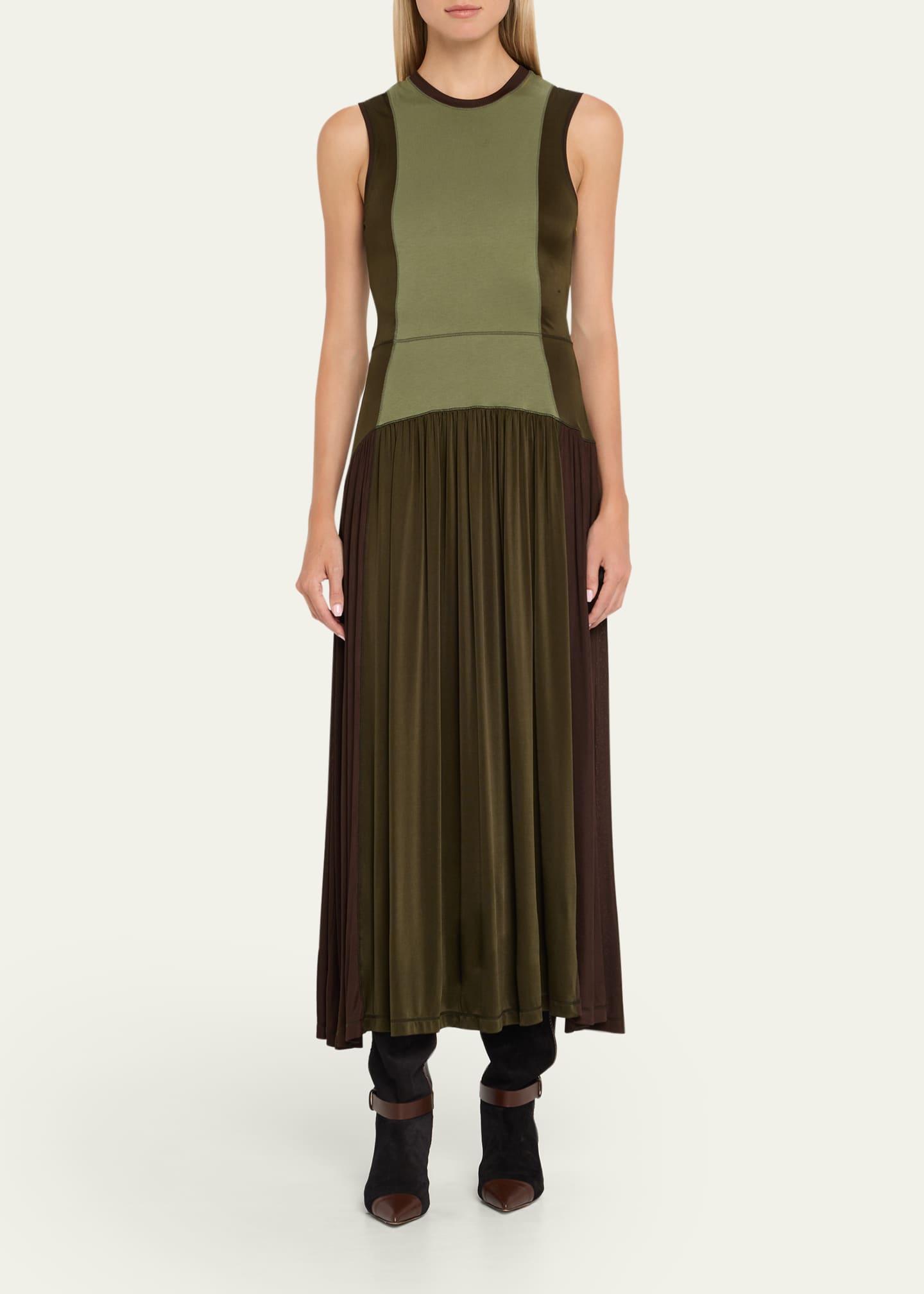 Amaliya Sleeveless Color Block Dress