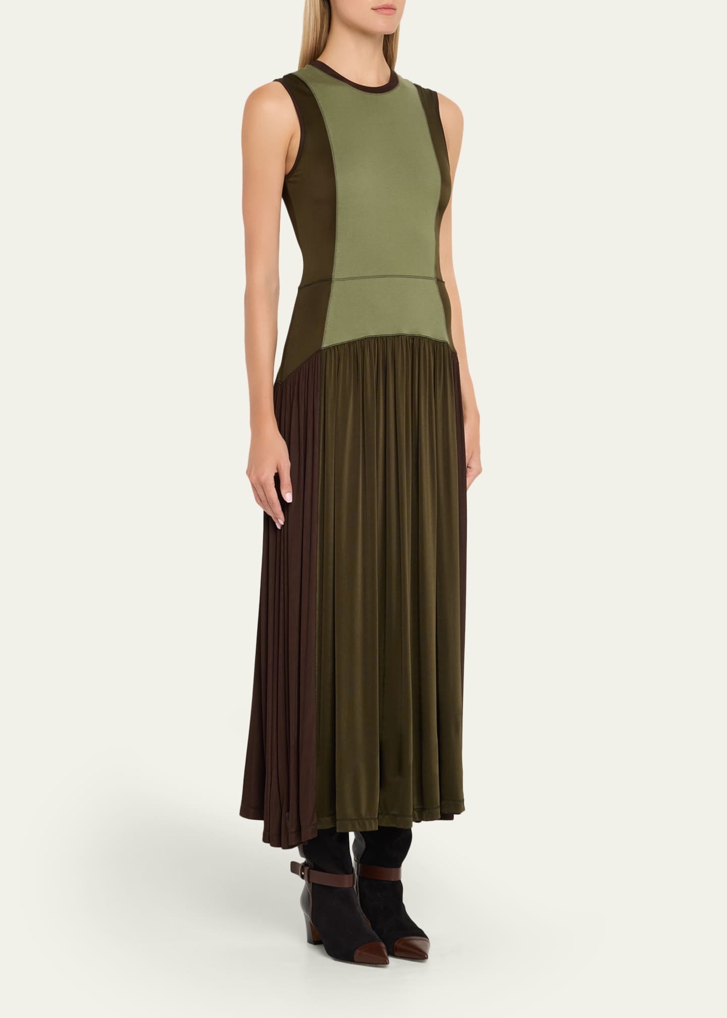 Amaliya Sleeveless Color Block Dress