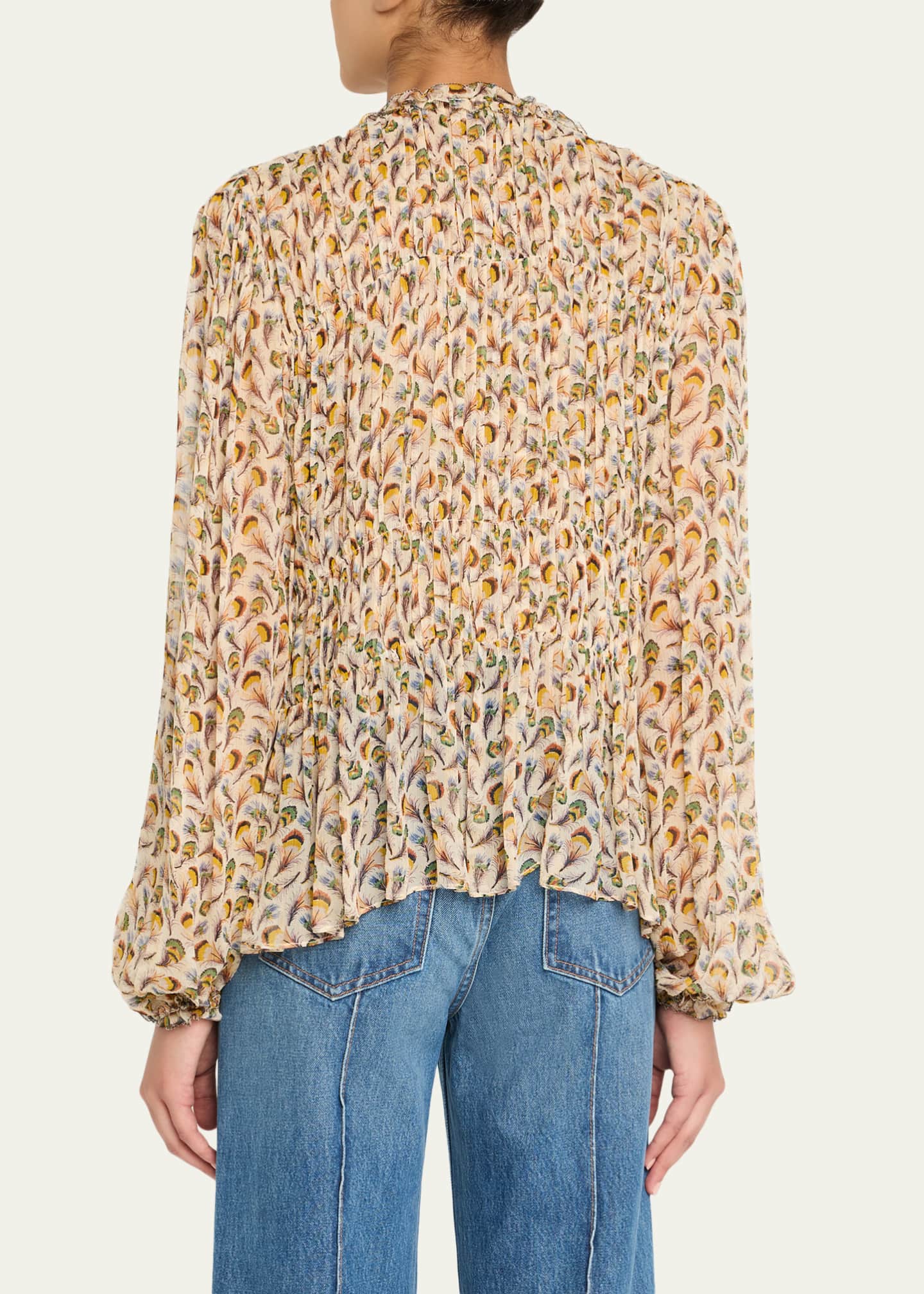 Ulla Johnson Robbie Tie-Front Silk Blouse Image 3 of 5