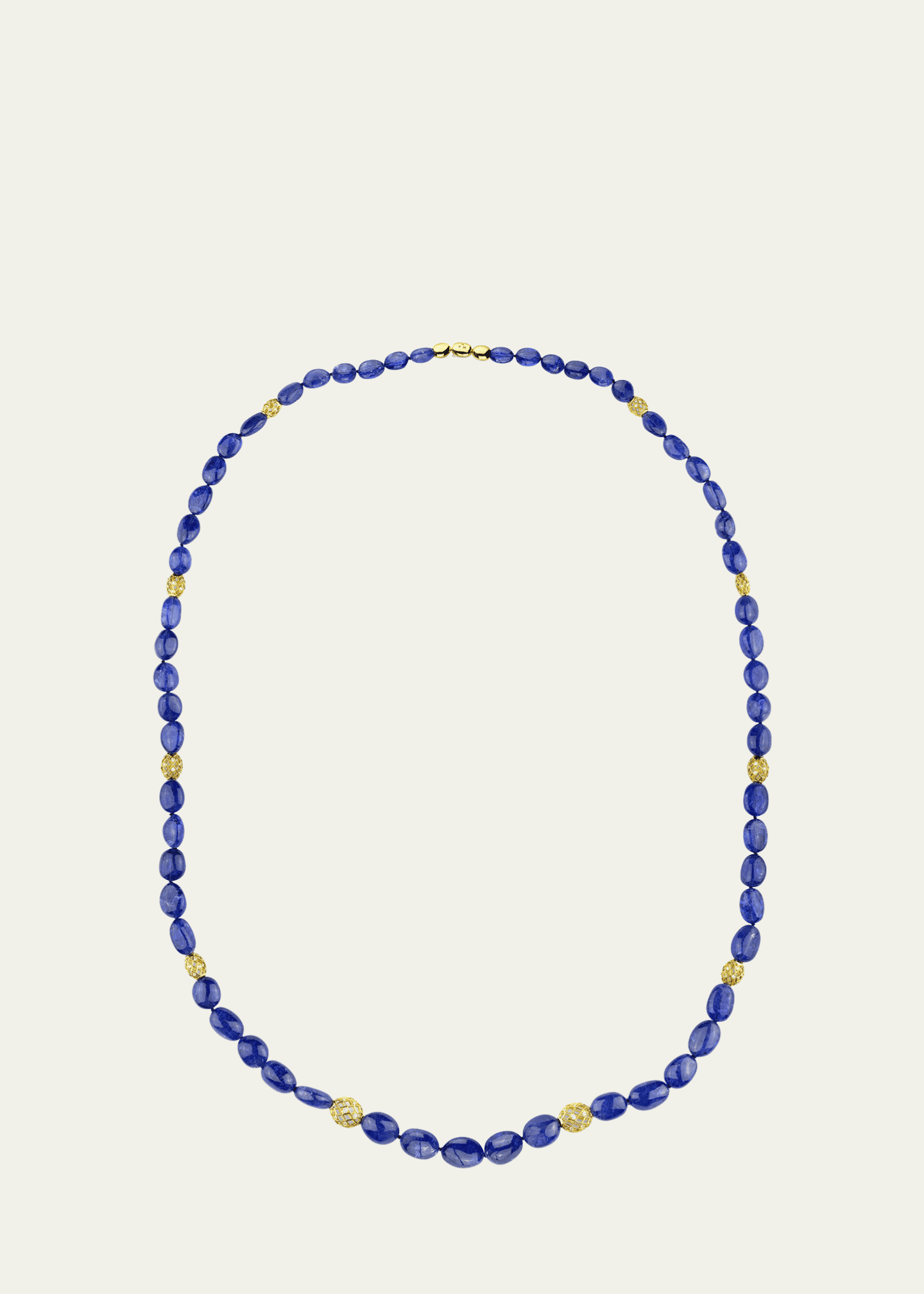 Paul Morelli 18K Yellow Gold Tanzanite Pebble Necklace with Diamond Sprinkles, 38"L