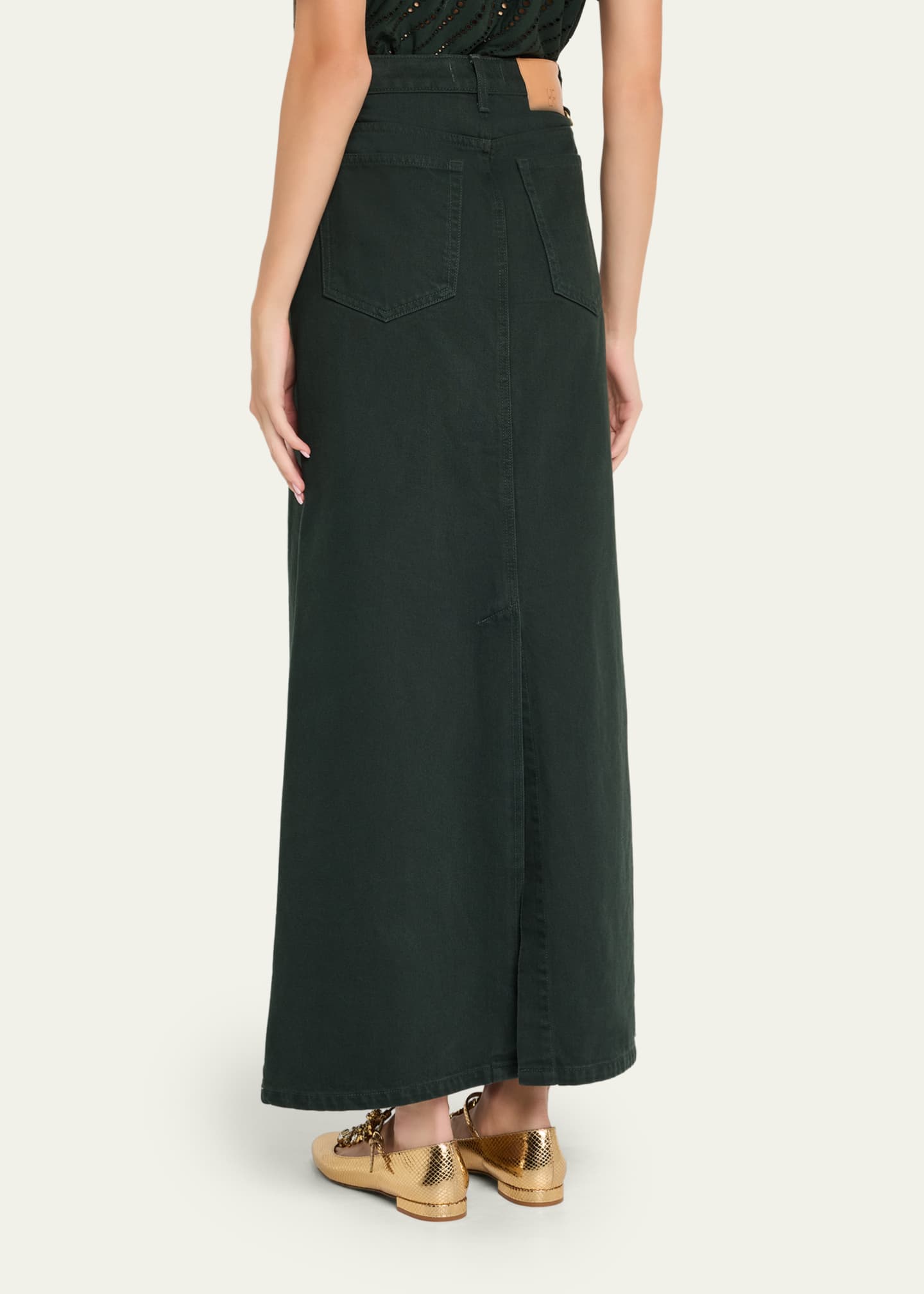 The Anais Denim Mid-Rise Maxi Skirt