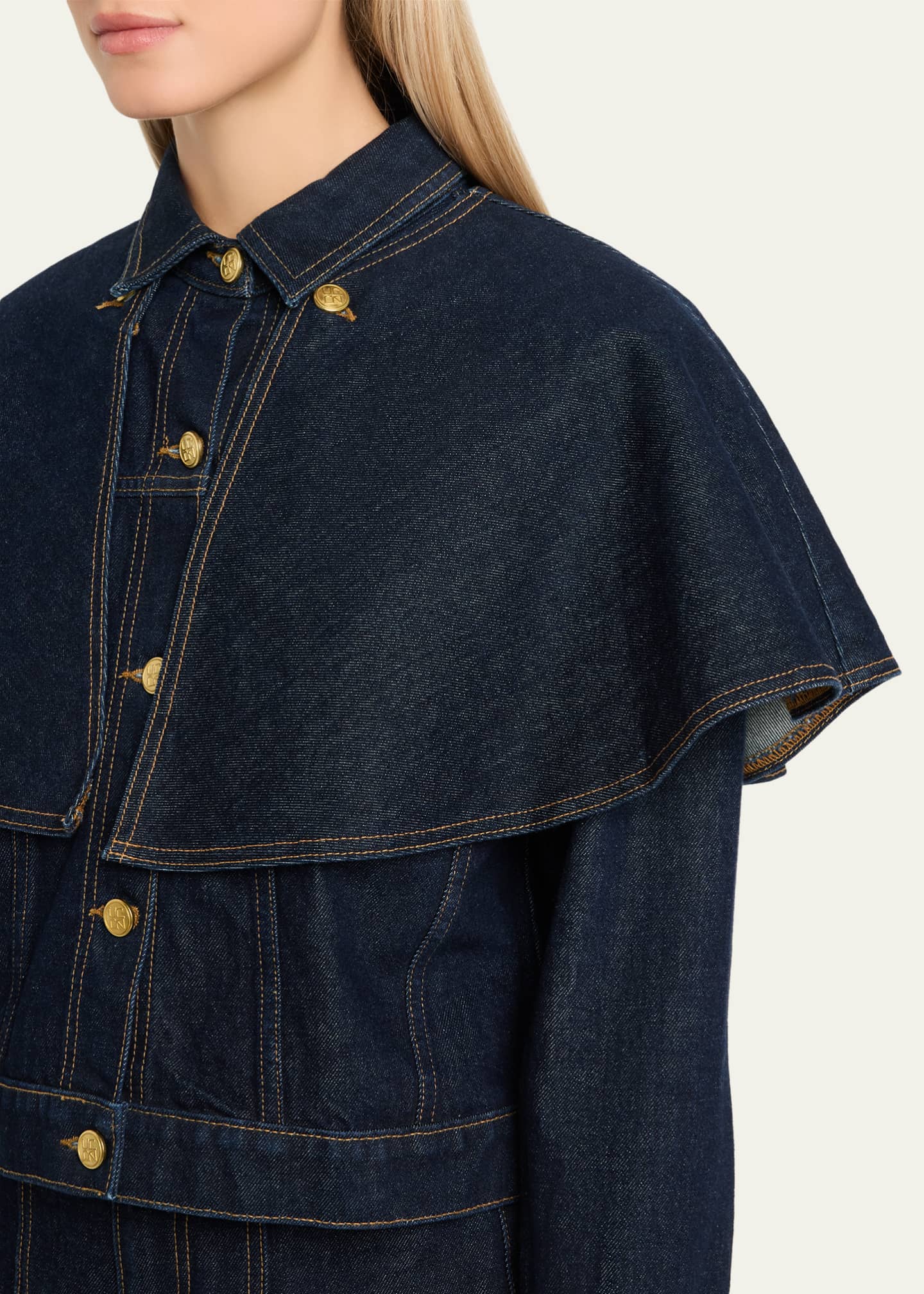 Ulla Johnson The Agata Denim Cape Jacket Image 5 of 5