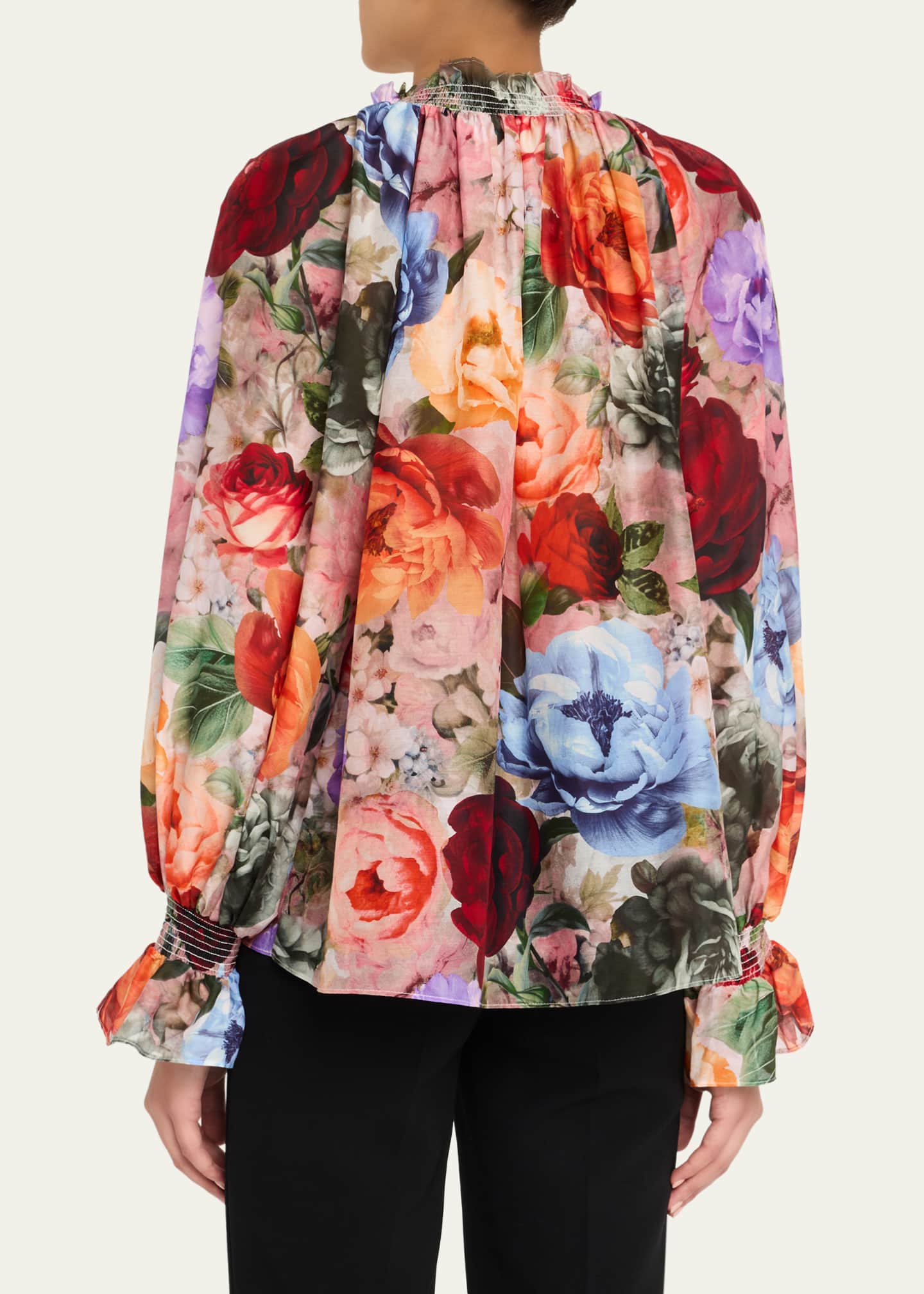 Norah Tie-Neck Peasant Blouse - Thumbnail 3