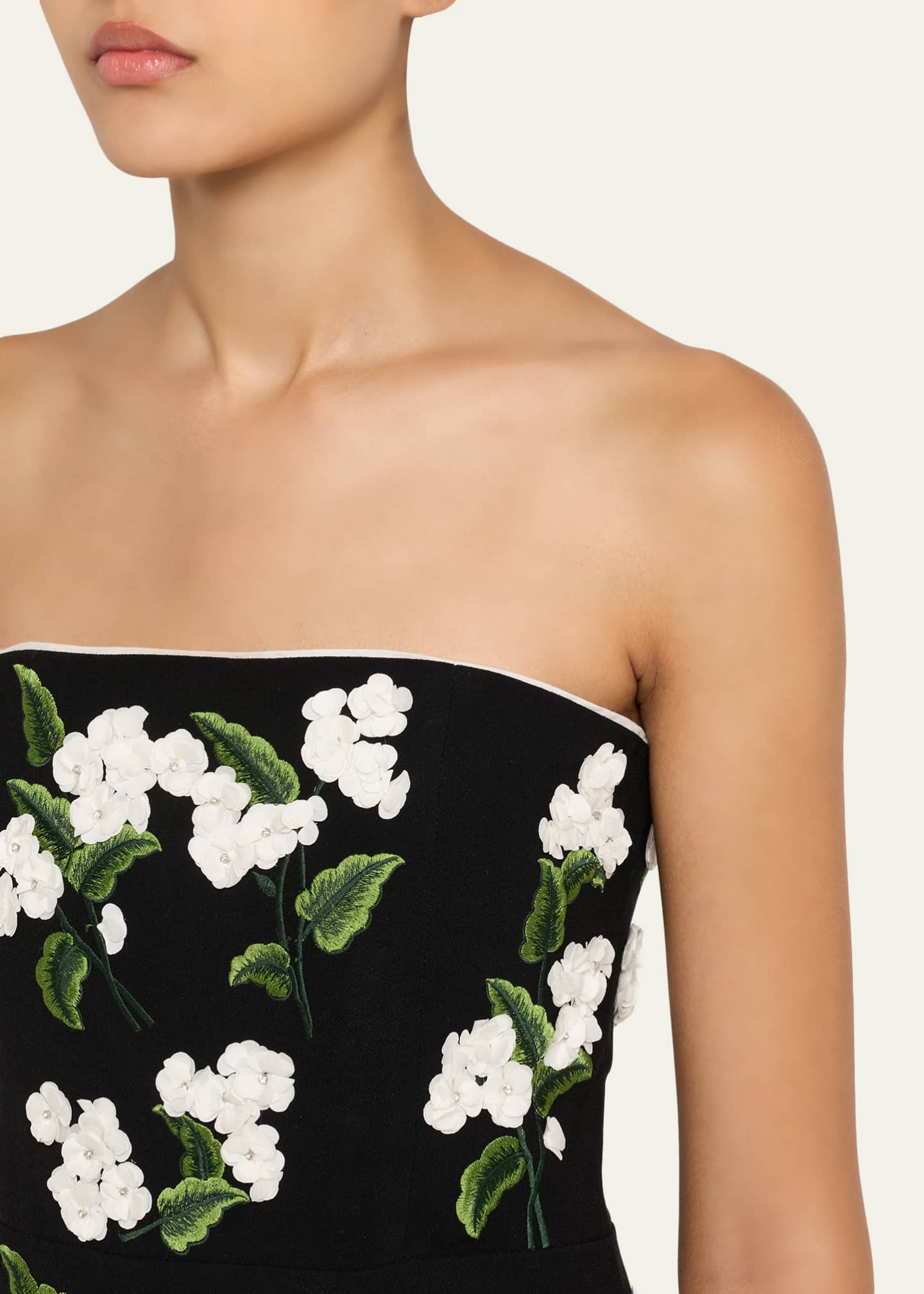 Velia Embellished Strapless Mini Gown