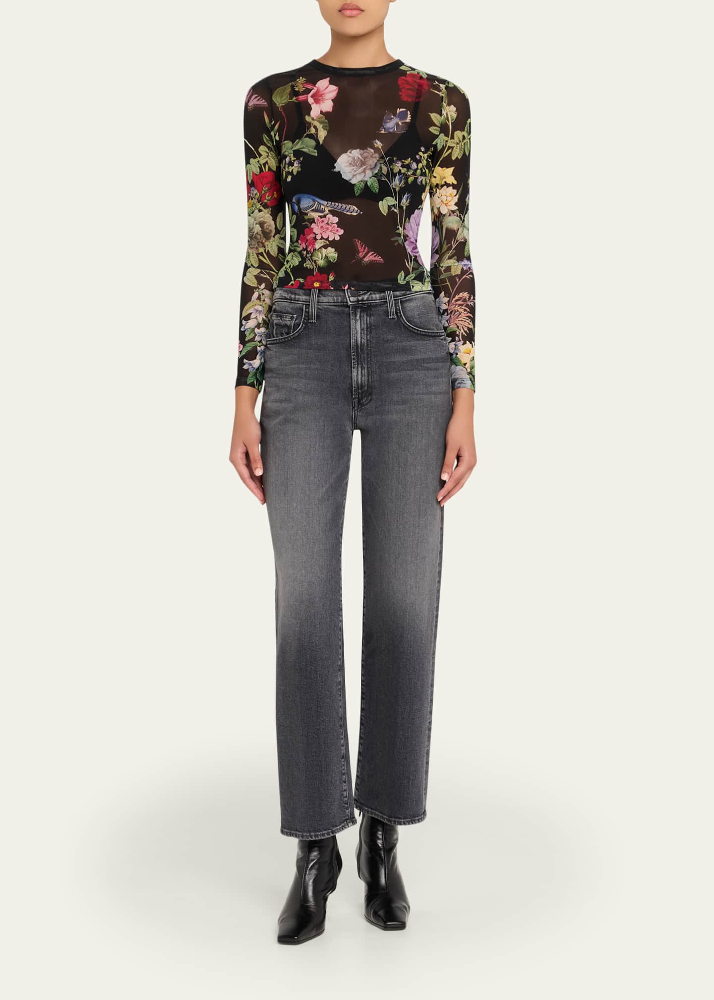 Alice + Olivia Delaina Venus Love Mesh Crop Top Image 2 of 5