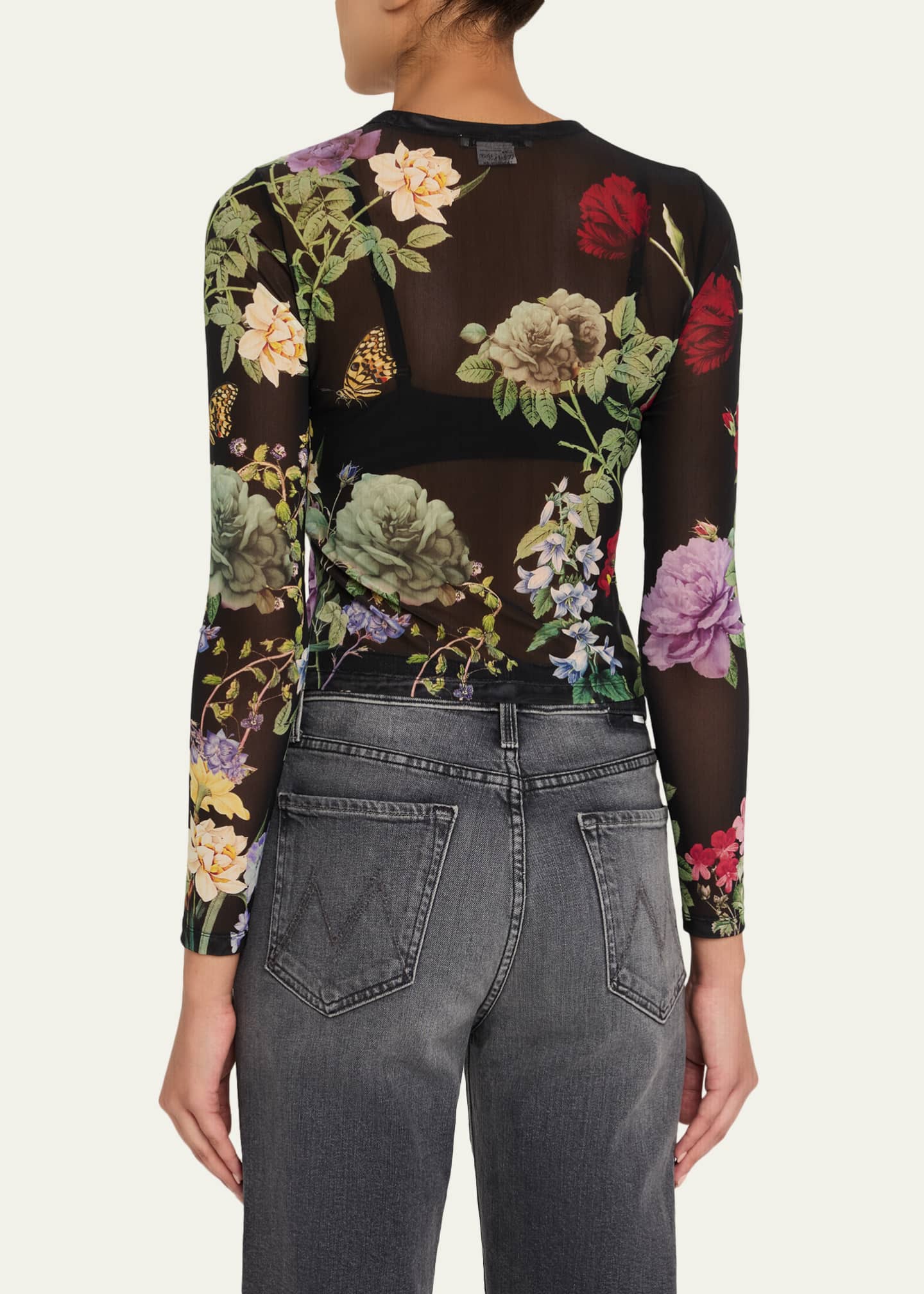 Alice + Olivia Delaina Venus Love Mesh Crop Top Image 3 of 5