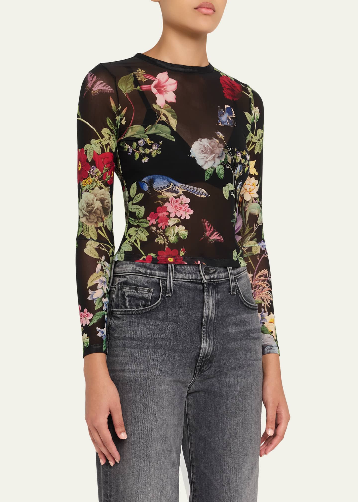 Alice + Olivia Delaina Venus Love Mesh Crop Top Image 4 of 5