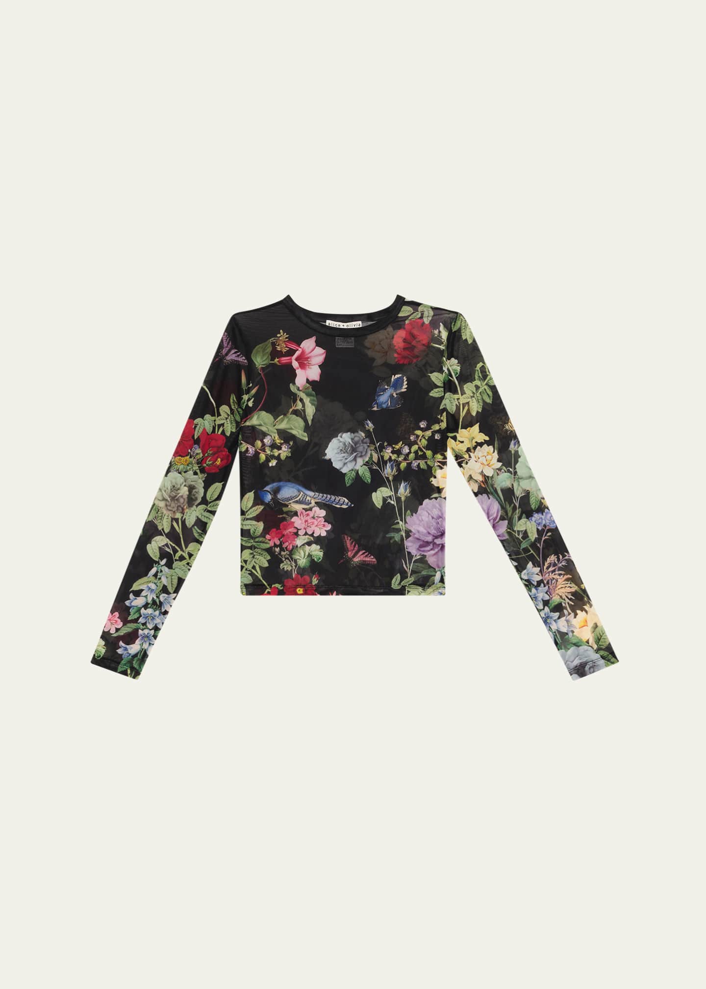 Alice + Olivia Delaina Venus Love Mesh Crop Top Image 1 of 5