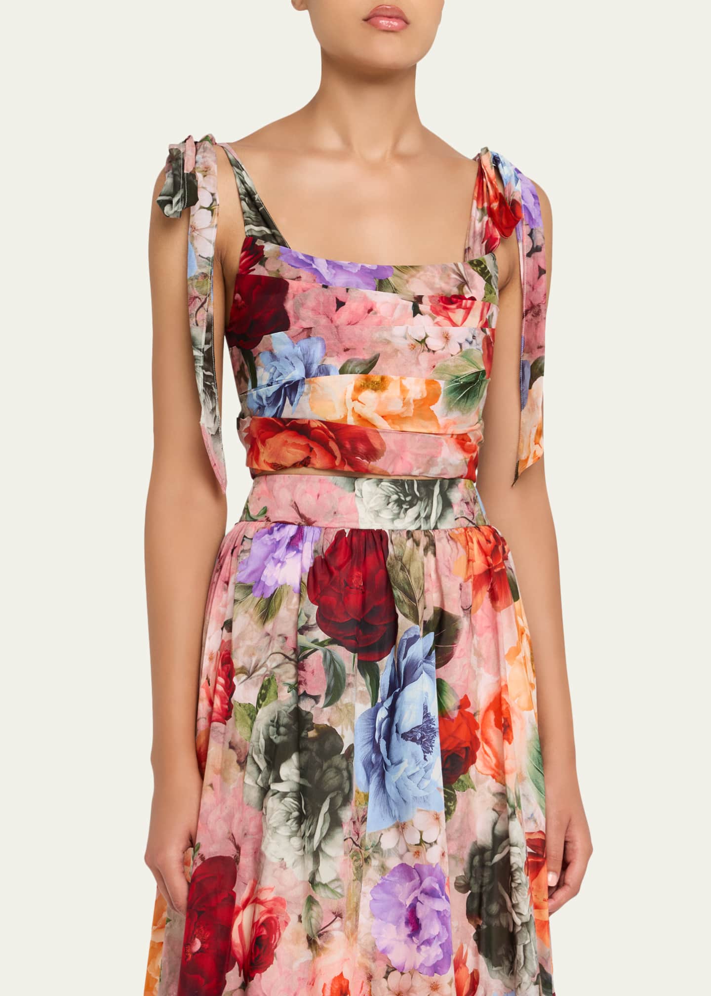 Haven Floral Cropped Blouse - Thumbnail 4