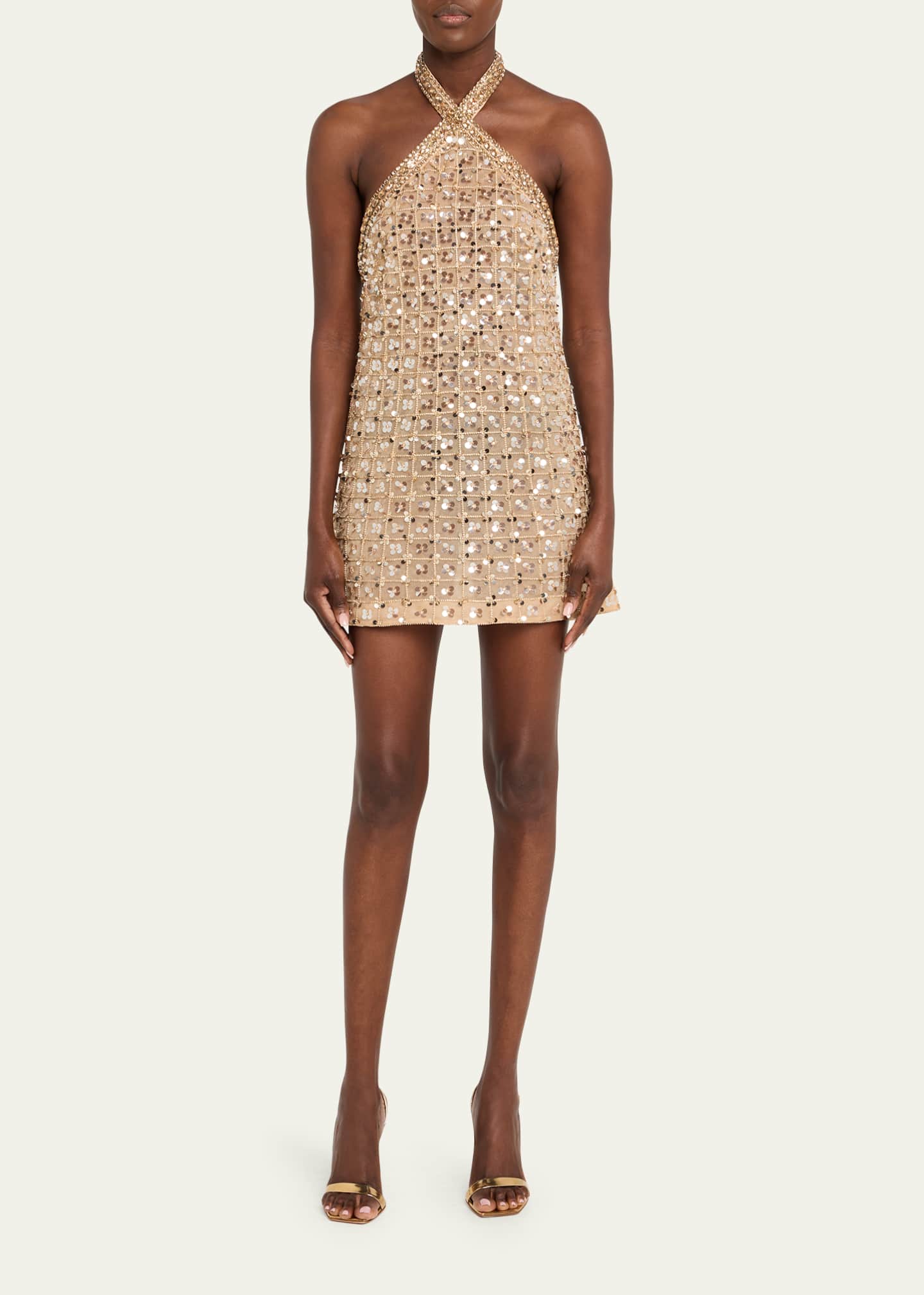 Janneth Embroidered Halter Dress