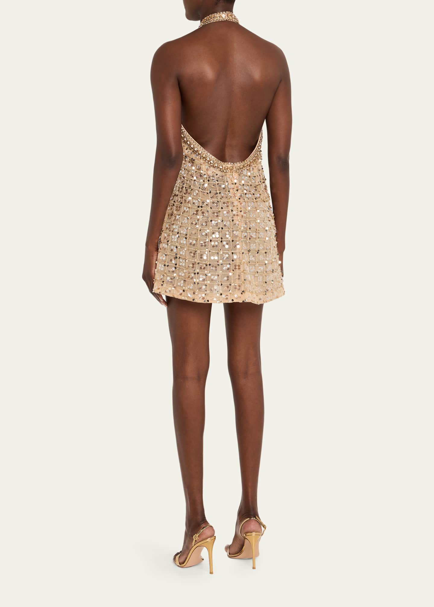 Janneth Embroidered Halter Dress