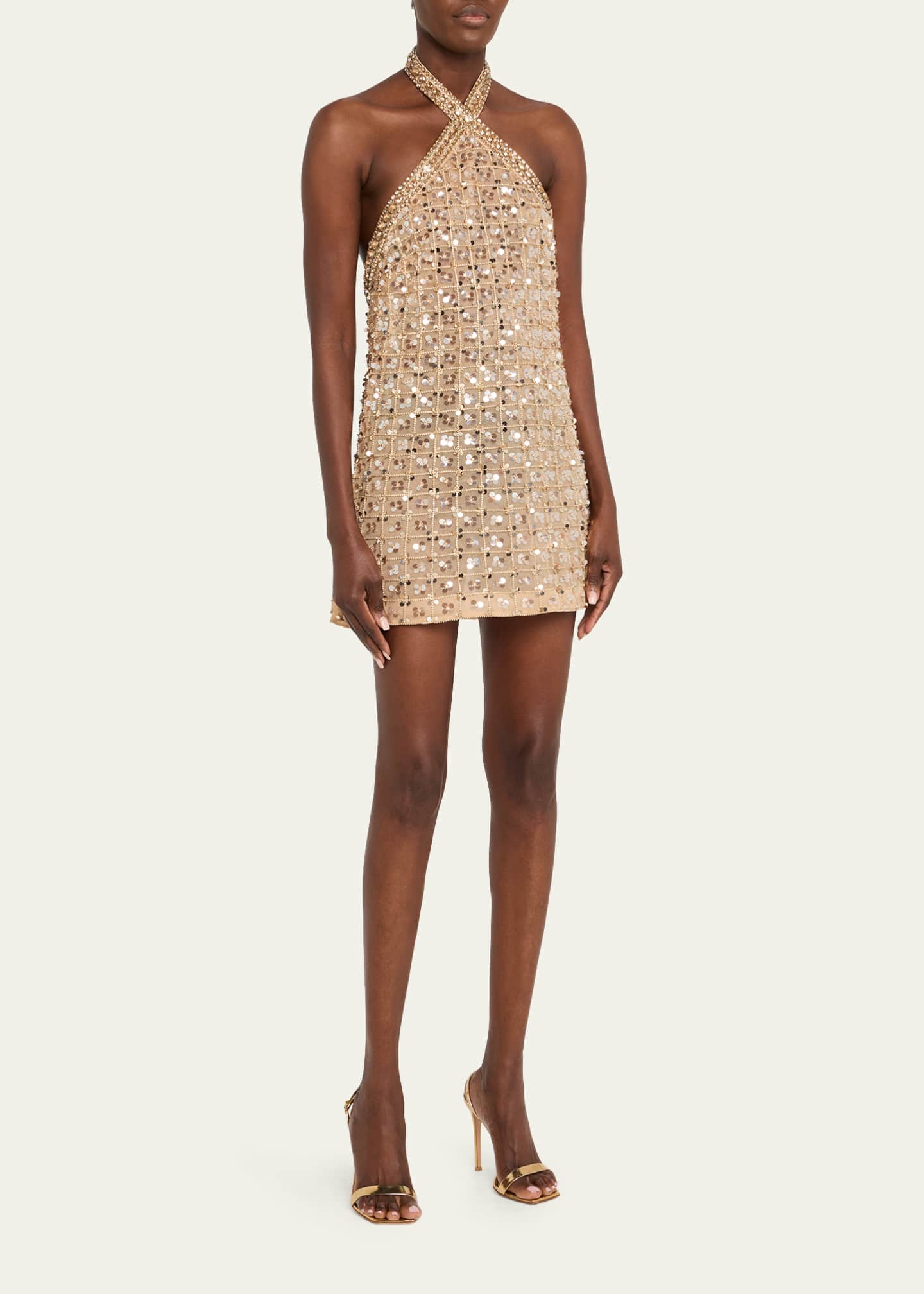 Janneth Embroidered Halter Dress