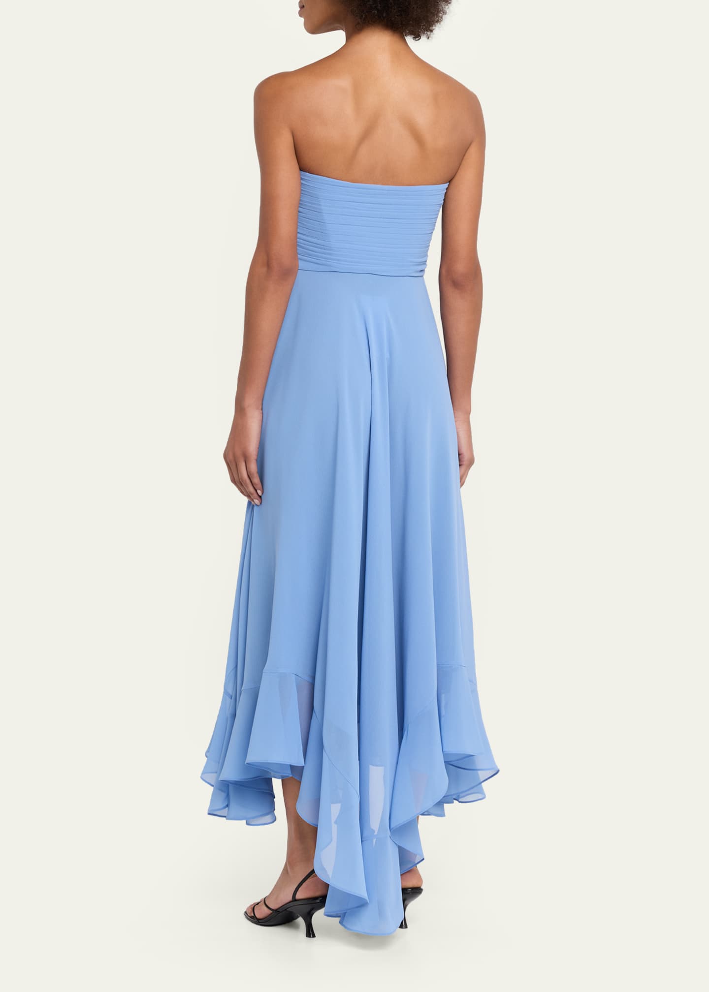 retrofete blue strapless dress Retrofete Button-fastening Strapless Mini Dress