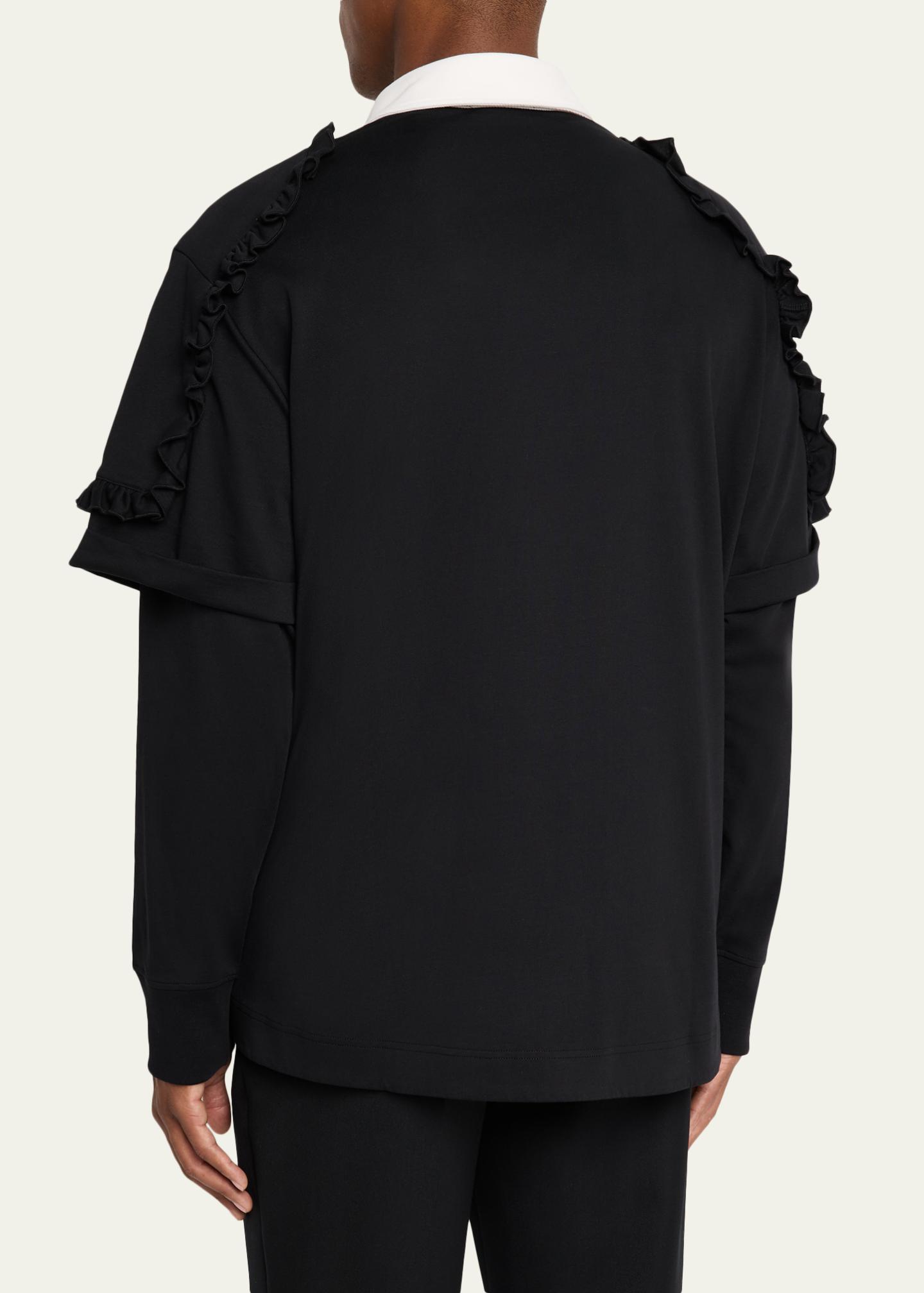 Simone Rocha Men's Heavy Jersey Double-Layer Embroidered Rugby Shirt ...