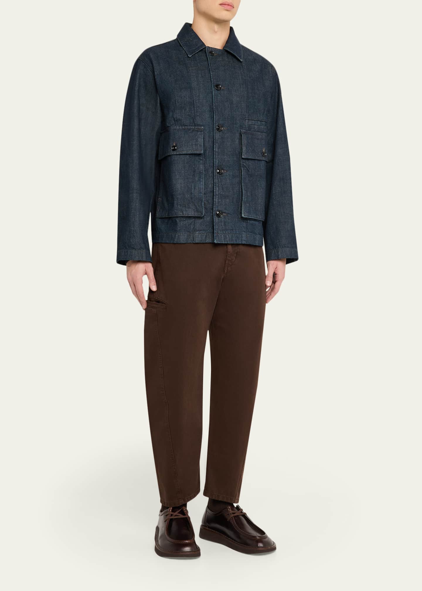 LEMAIRE Men's Boxy Fit Denim Jacket - Bergdorf Goodman