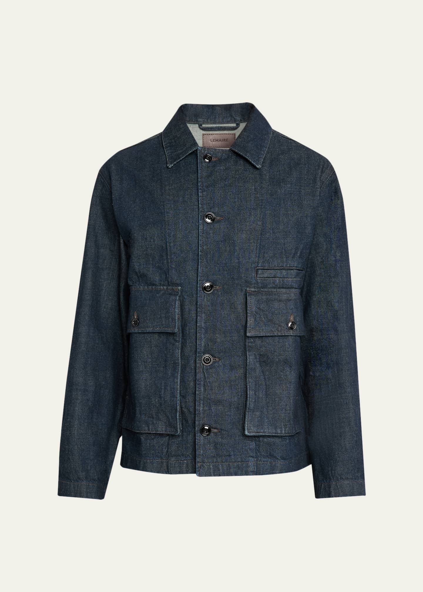 LEMAIRE Men's Boxy Fit Denim Jacket - Bergdorf Goodman