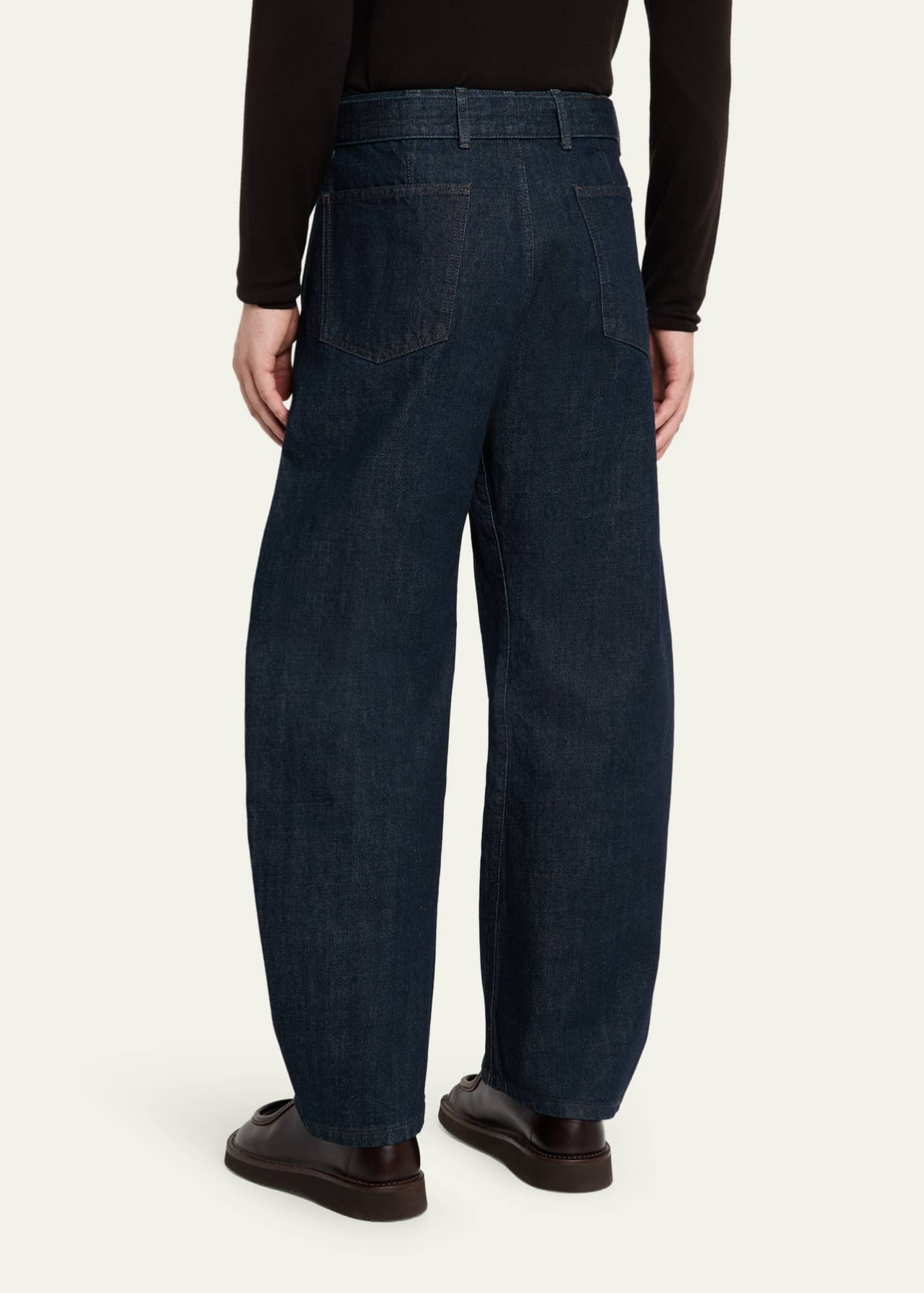 LEMAIRE Twisted Belted Jeans ルメール LEMAIRE: Blue Twisted Belted Jeans | SSENSE