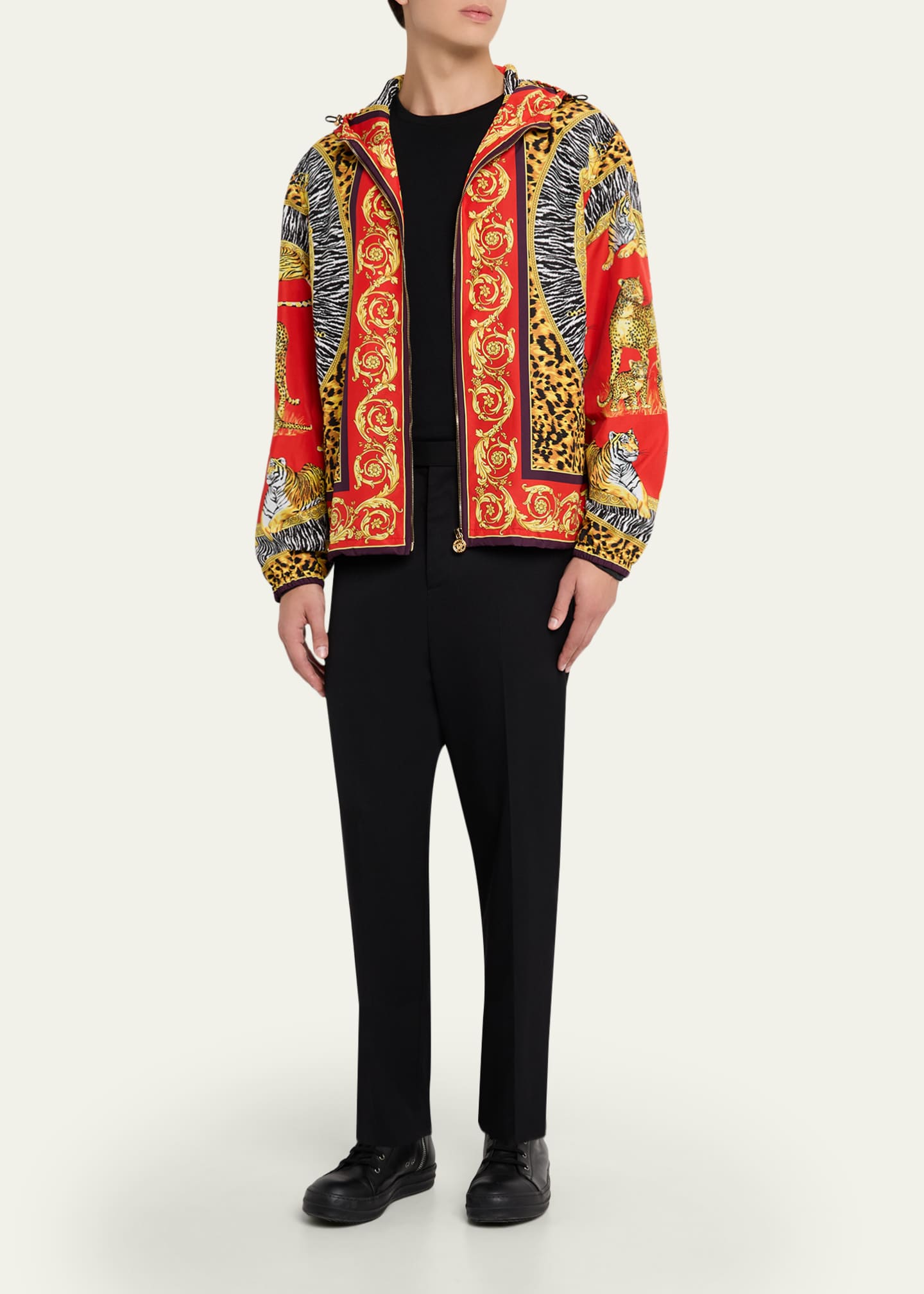 Versace Men's Wild Cat Full-Zip Hooded Jacket - Bergdorf Goodman