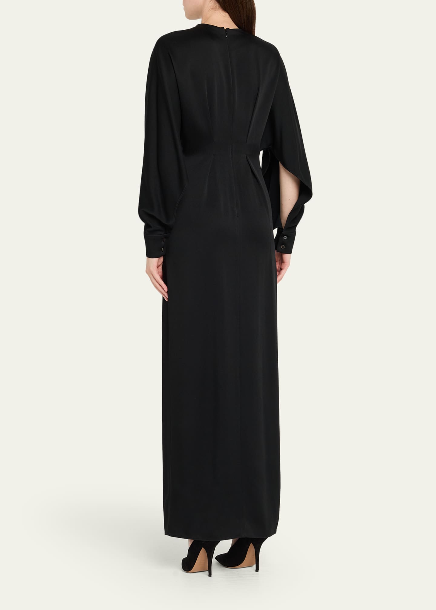 mac duggal floral dress long sleeve Black Long Sleeve Floral Embellished Gown main image 1