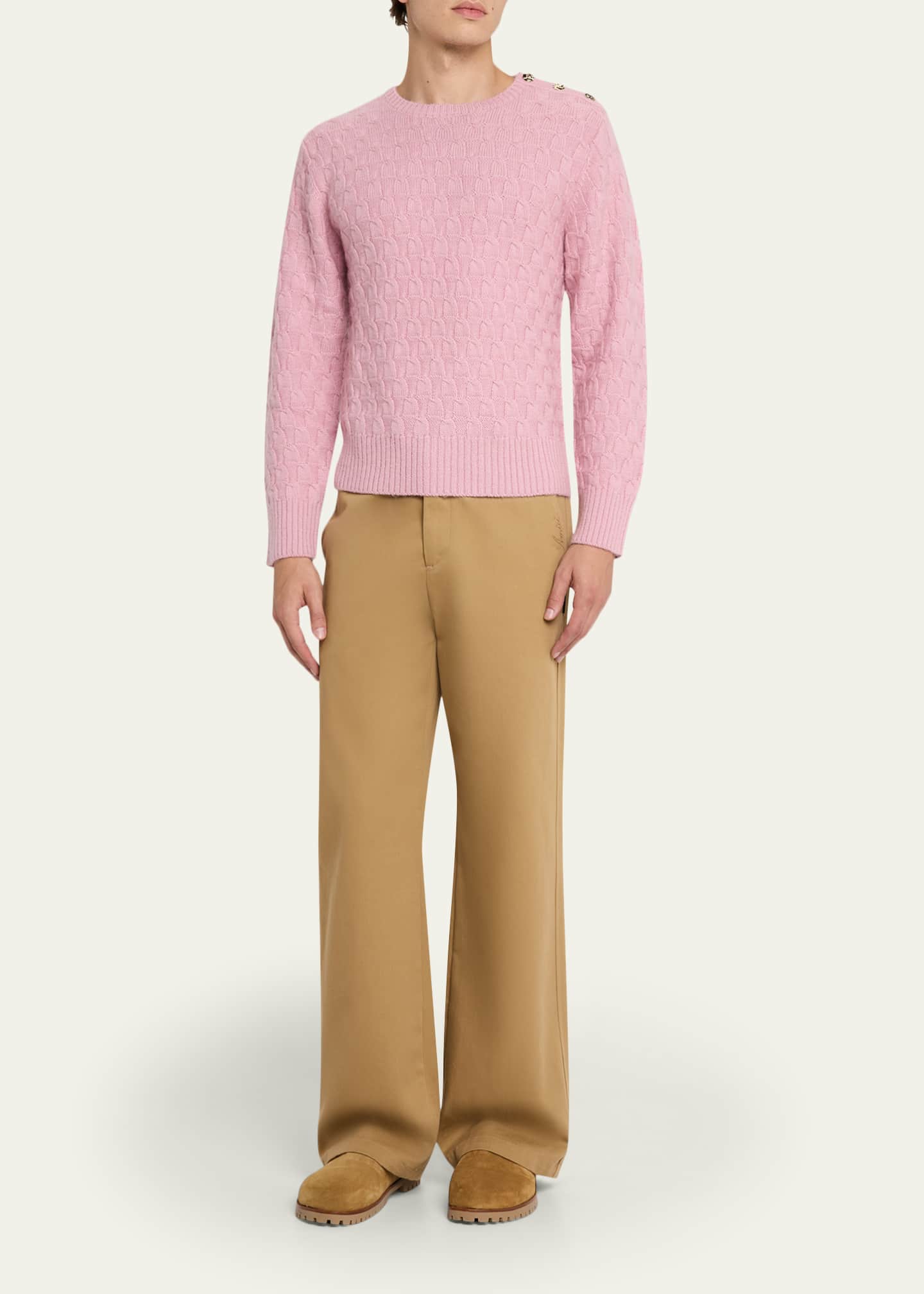 Wales Bonner Men's Chord Crewneck Sweater - Bergdorf Goodman