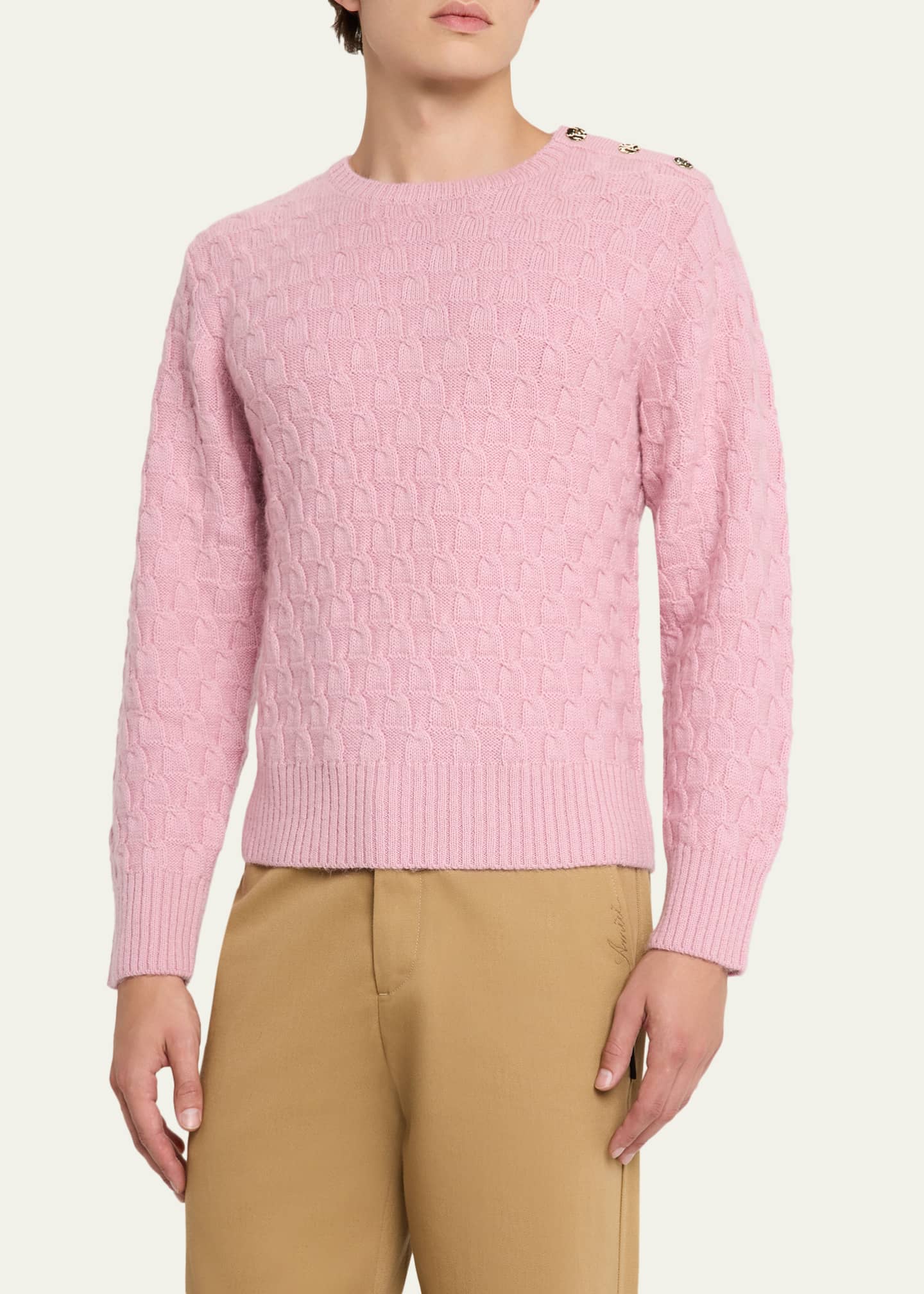 Wales Bonner Men's Chord Crewneck Sweater - Bergdorf Goodman