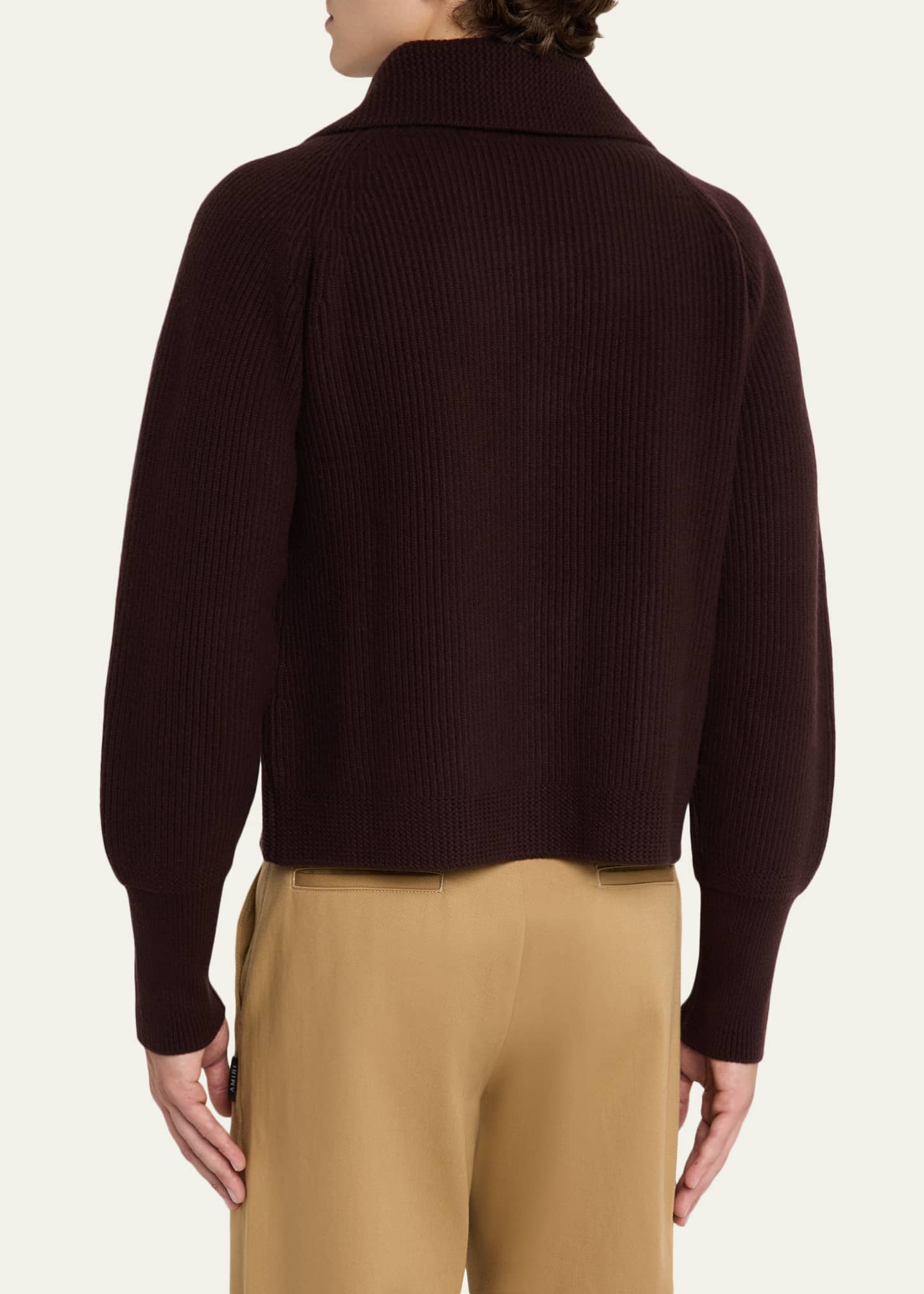 Wales Bonner Men's The Solace Merino Wool Rib-Knit Cardigan