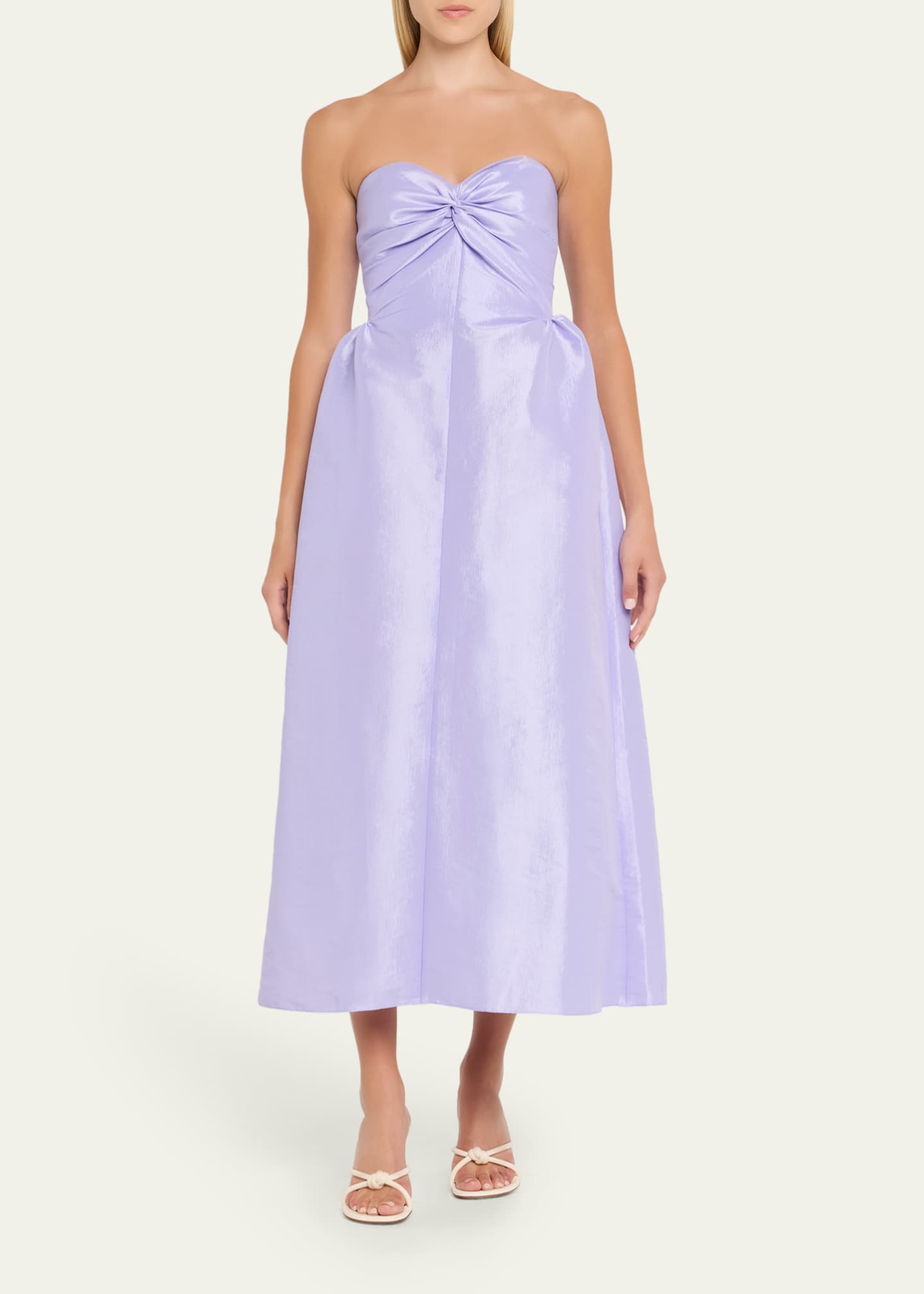 Kika Vargas Rose Strapless Taffeta Dress Image 2 of 5