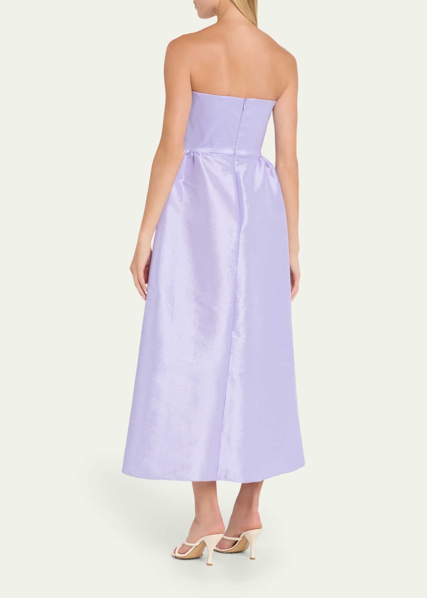 Kika Vargas Rose Strapless Taffeta Dress Image 3 of 5
