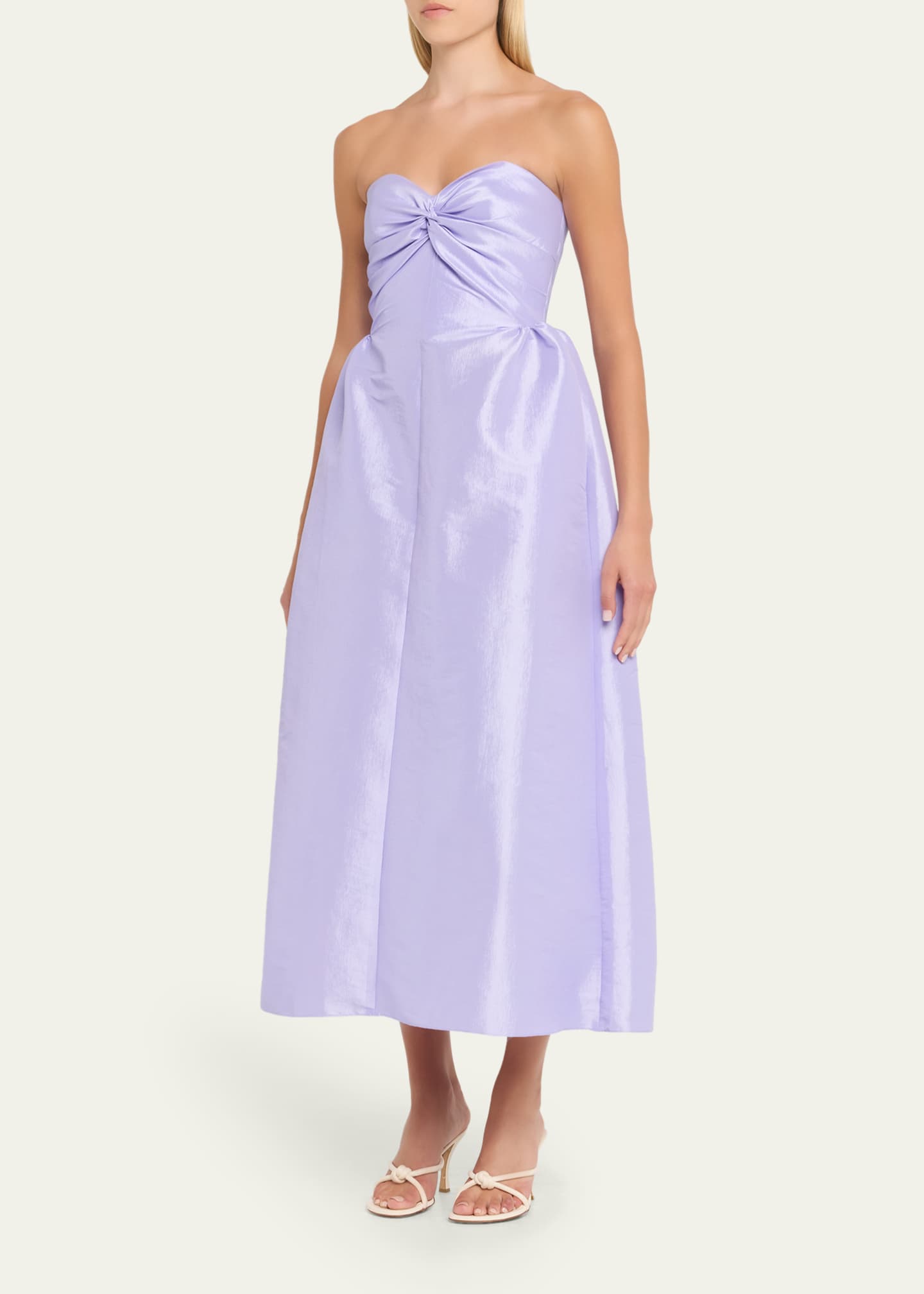 Kika Vargas Rose Strapless Taffeta Dress Image 4 of 5