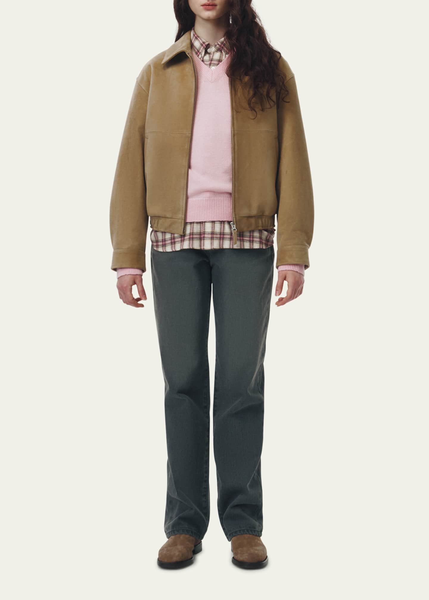 Unisex Suede Bomber Jacket