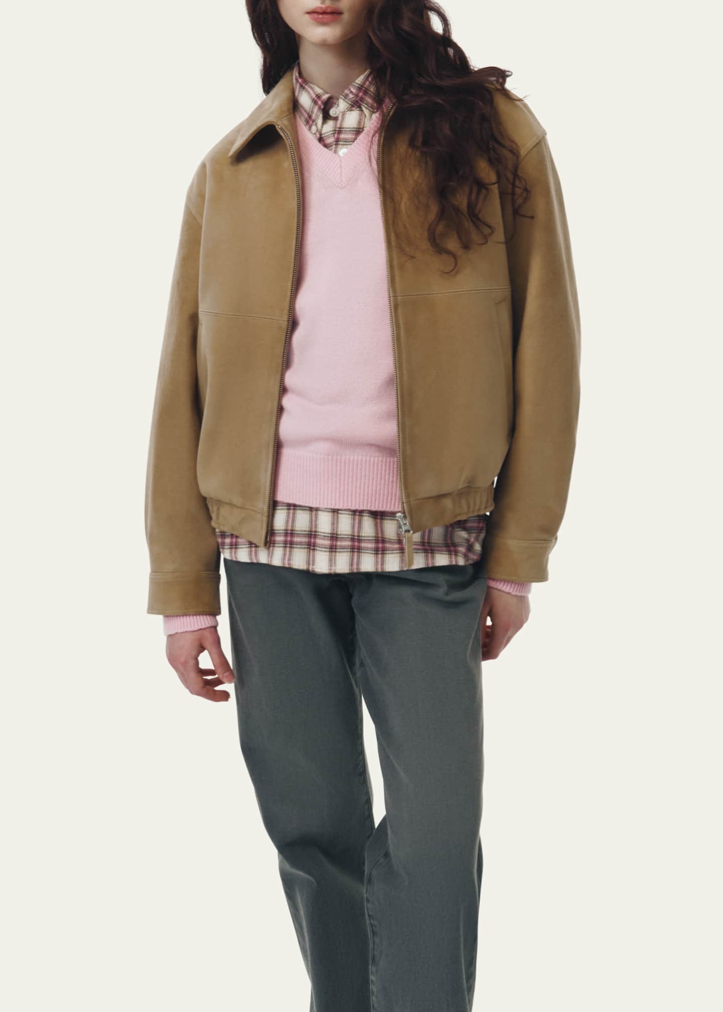 Unisex Suede Bomber Jacket