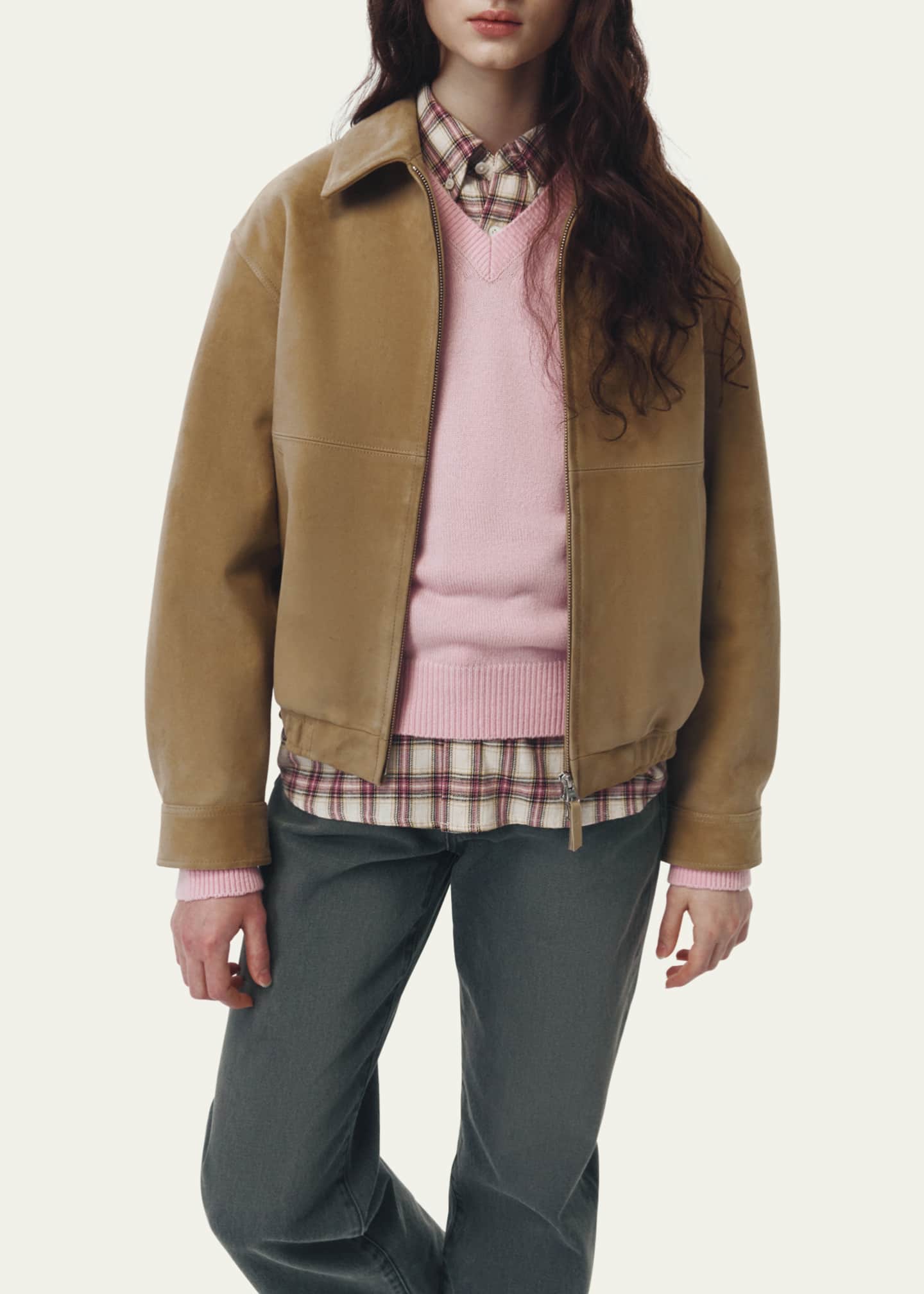 Unisex Suede Bomber Jacket