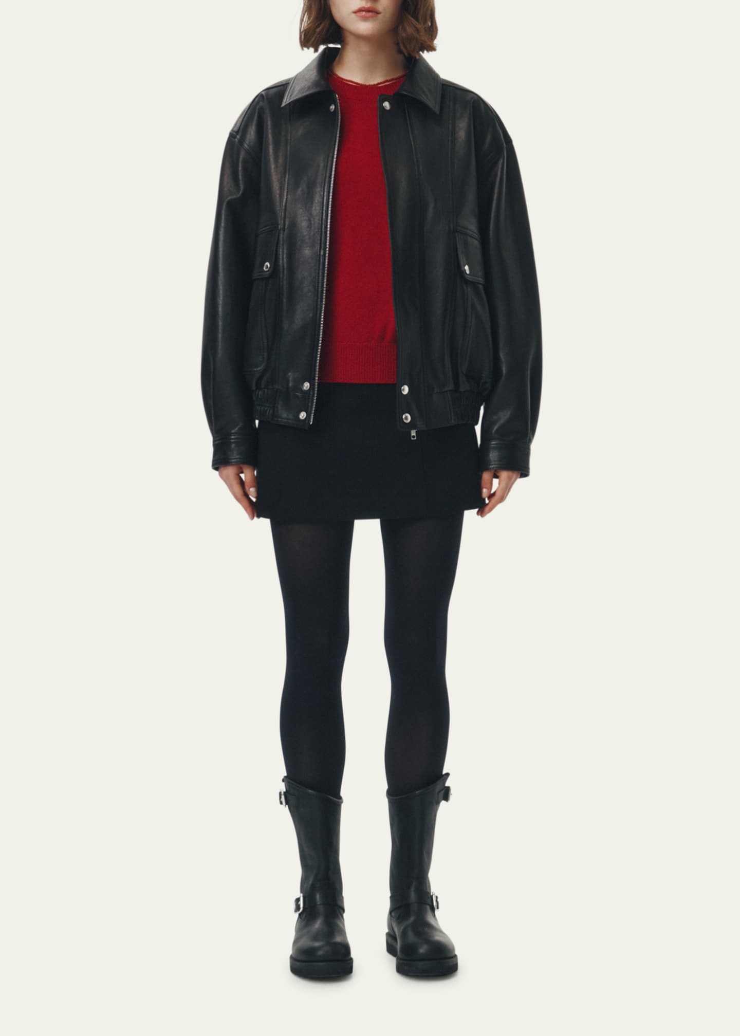 Unisex Oversized Vintage Leather Jacket