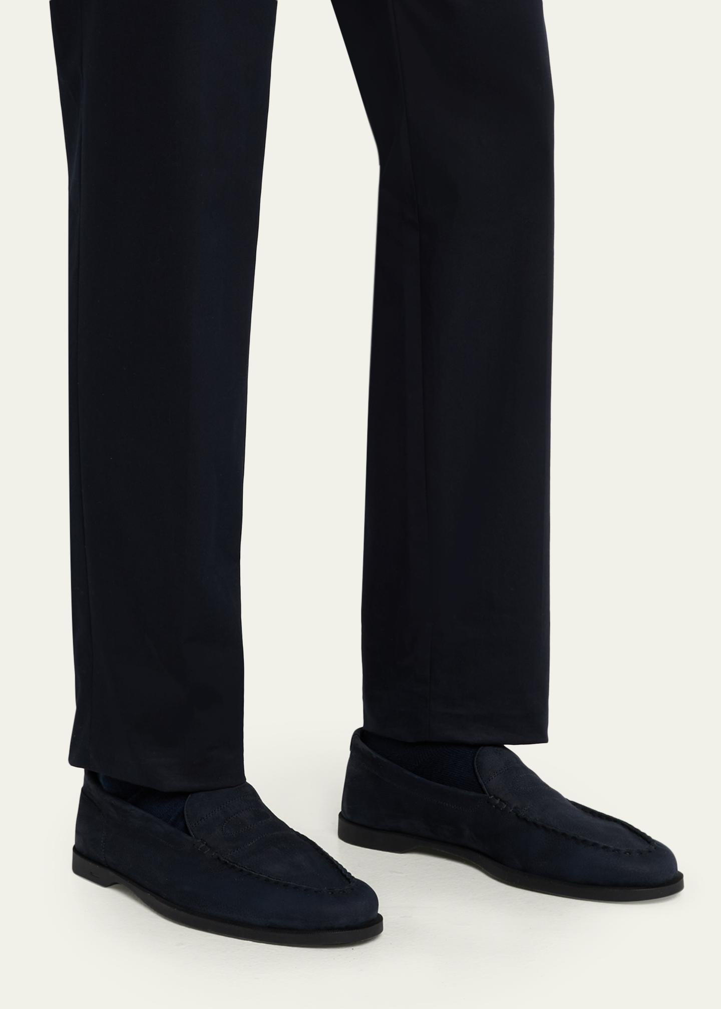 John Lobb Men's Pace Nubuck Leather Penny Loafers - Bergdorf Goodman