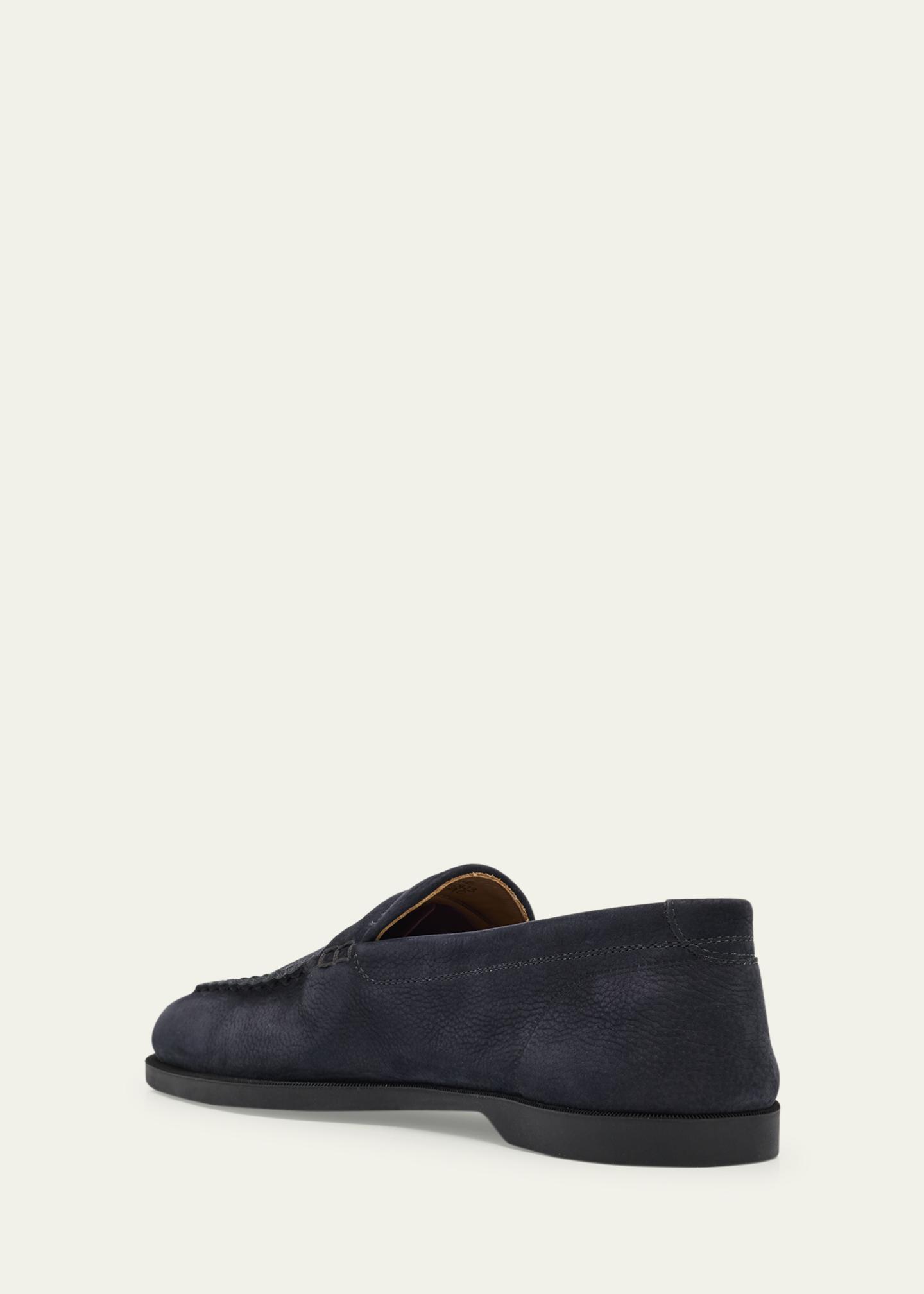 John Lobb Men's Pace Nubuck Leather Penny Loafers - Bergdorf Goodman