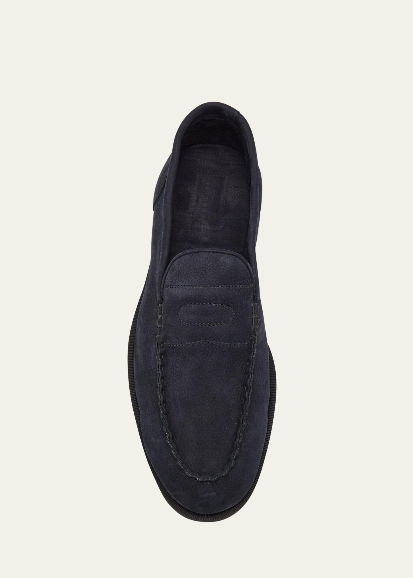 John Lobb Men's Pace Nubuck Leather Penny Loafers - Bergdorf Goodman