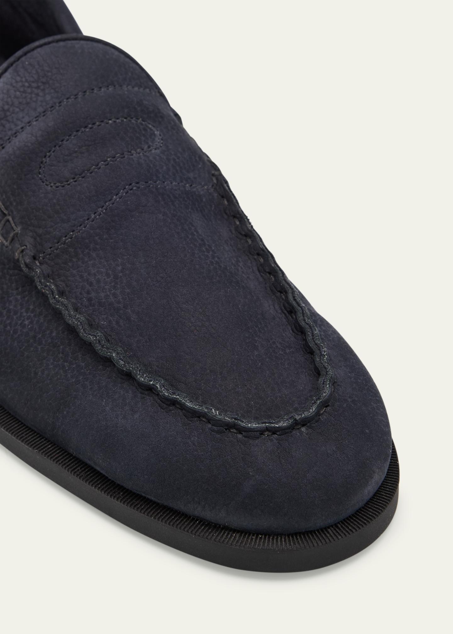 John Lobb Men's Pace Nubuck Leather Penny Loafers - Bergdorf Goodman