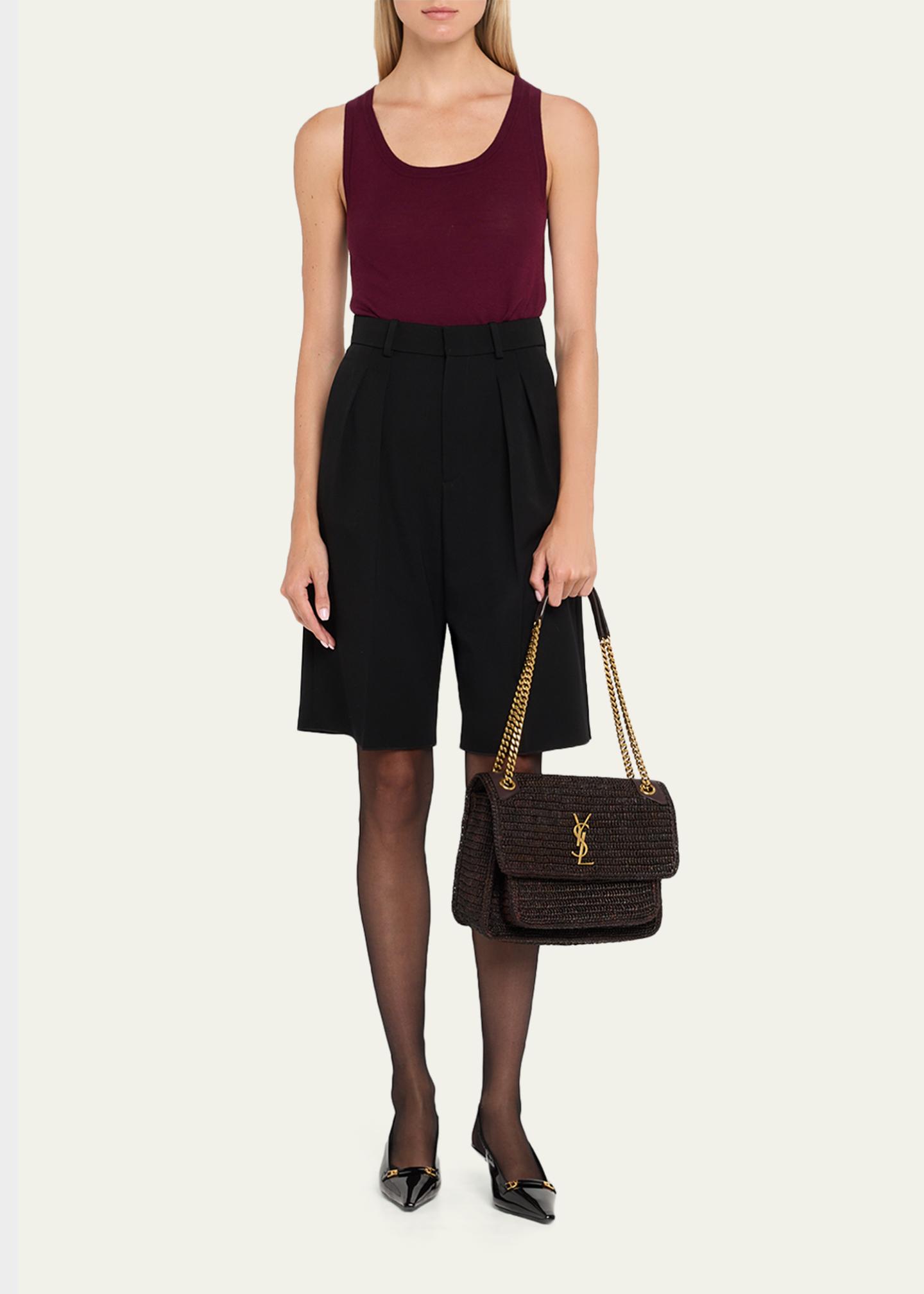 Saint Laurent Niki Medium YSL Raffia Shoulder Bag - Bergdorf Goodman