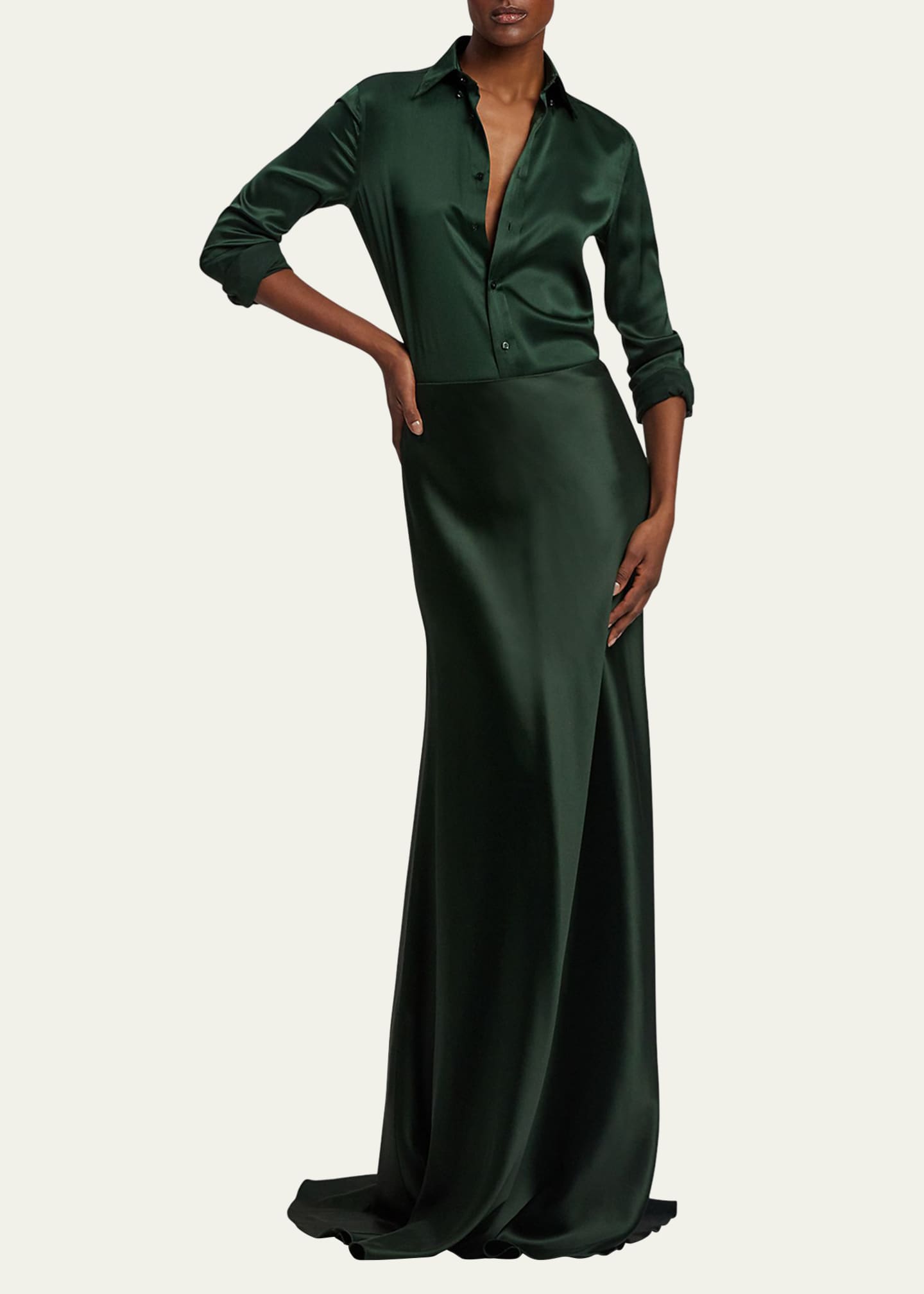 Ralph Lauren Collection Masina Satin Maxi Skirt Image 2 of 6
