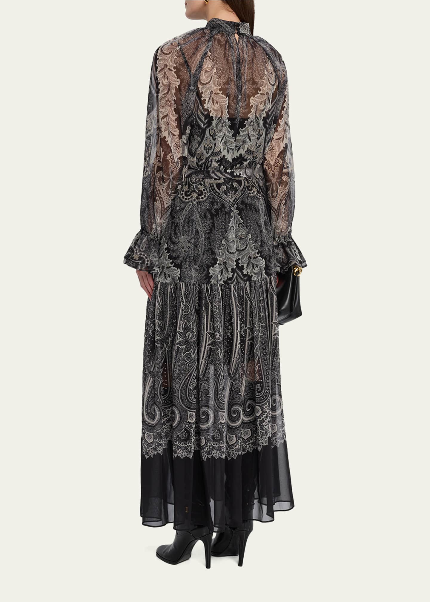 Connell Tiered Paisley-Print Maxi Dress