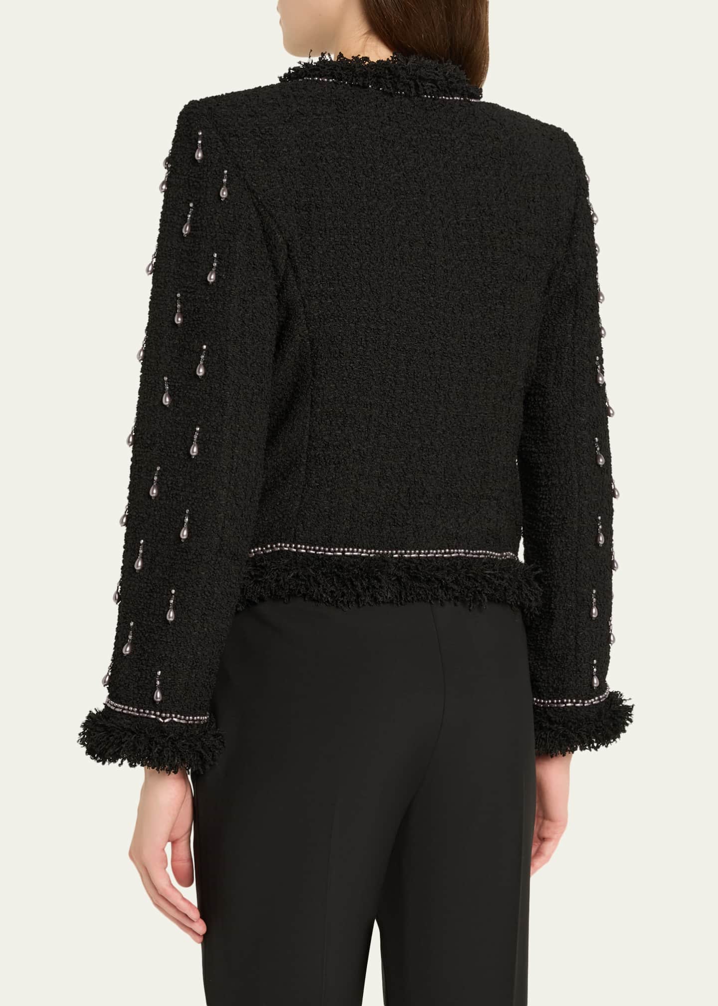 Kobi Halperin Hana Beaded Fringe-Trim Tweed Jacket Image 3 of 5