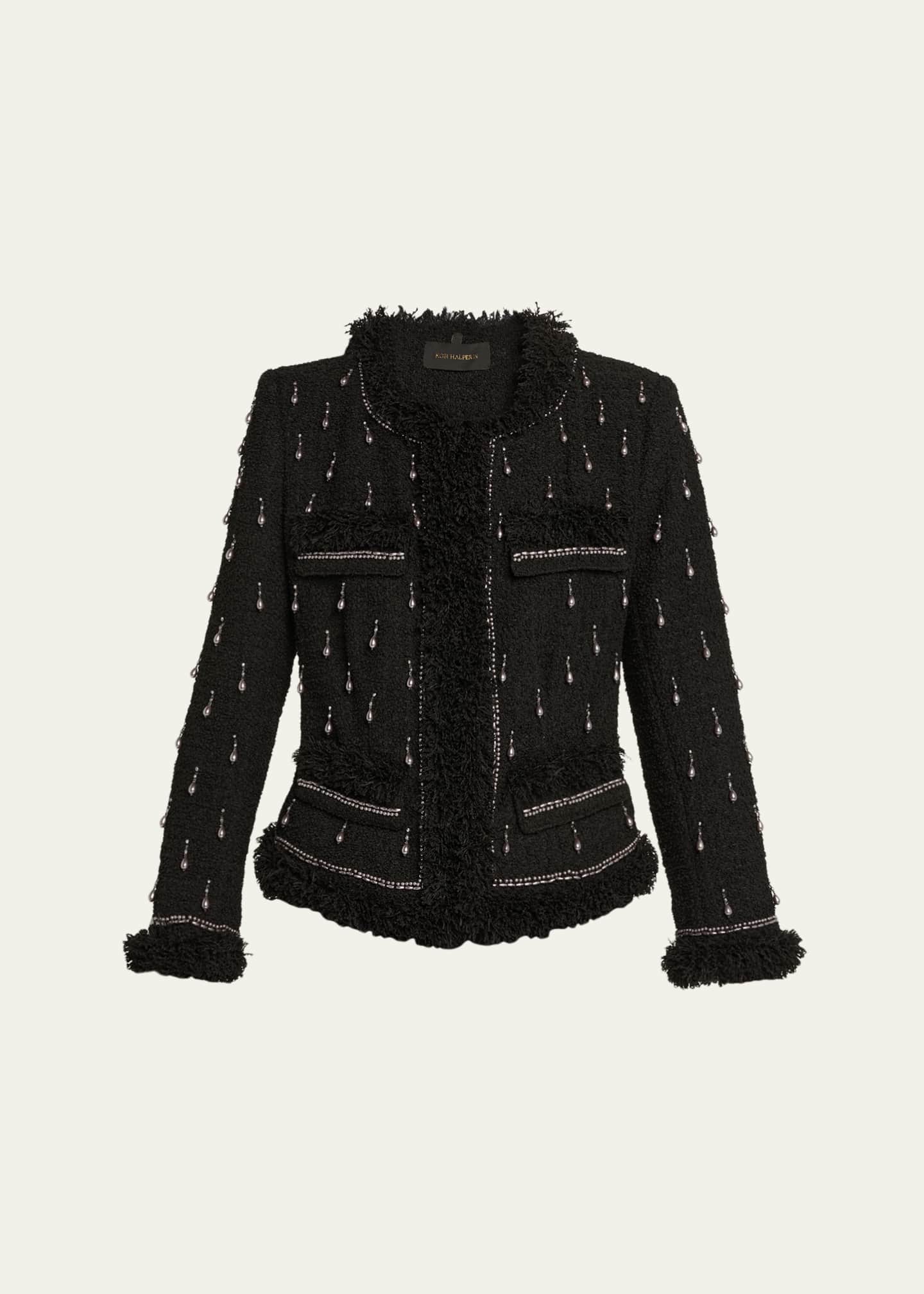 Kobi Halperin Hana Beaded Fringe-Trim Tweed Jacket Image 1 of 5