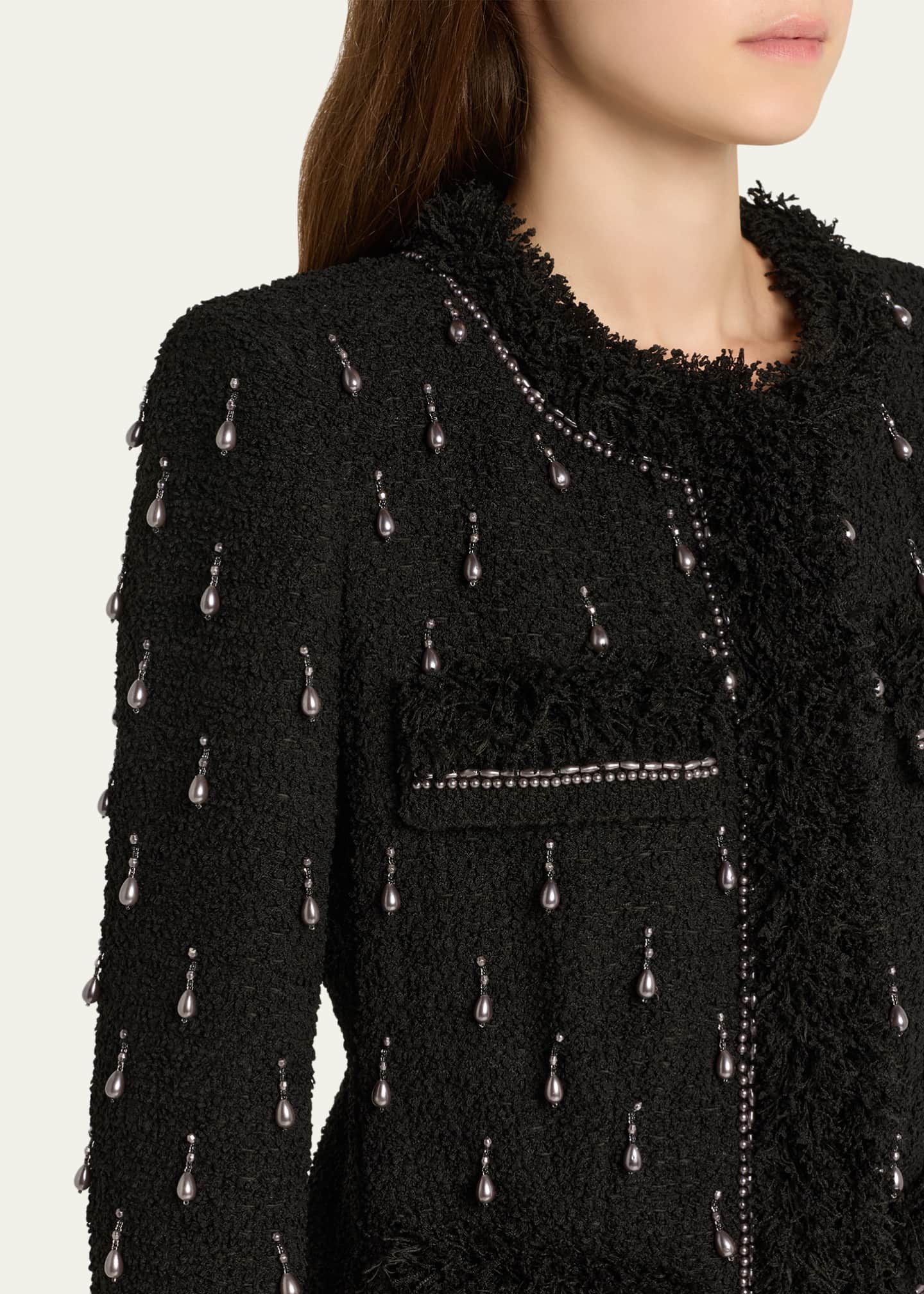 Kobi Halperin Hana Beaded Fringe-Trim Tweed Jacket Image 5 of 5