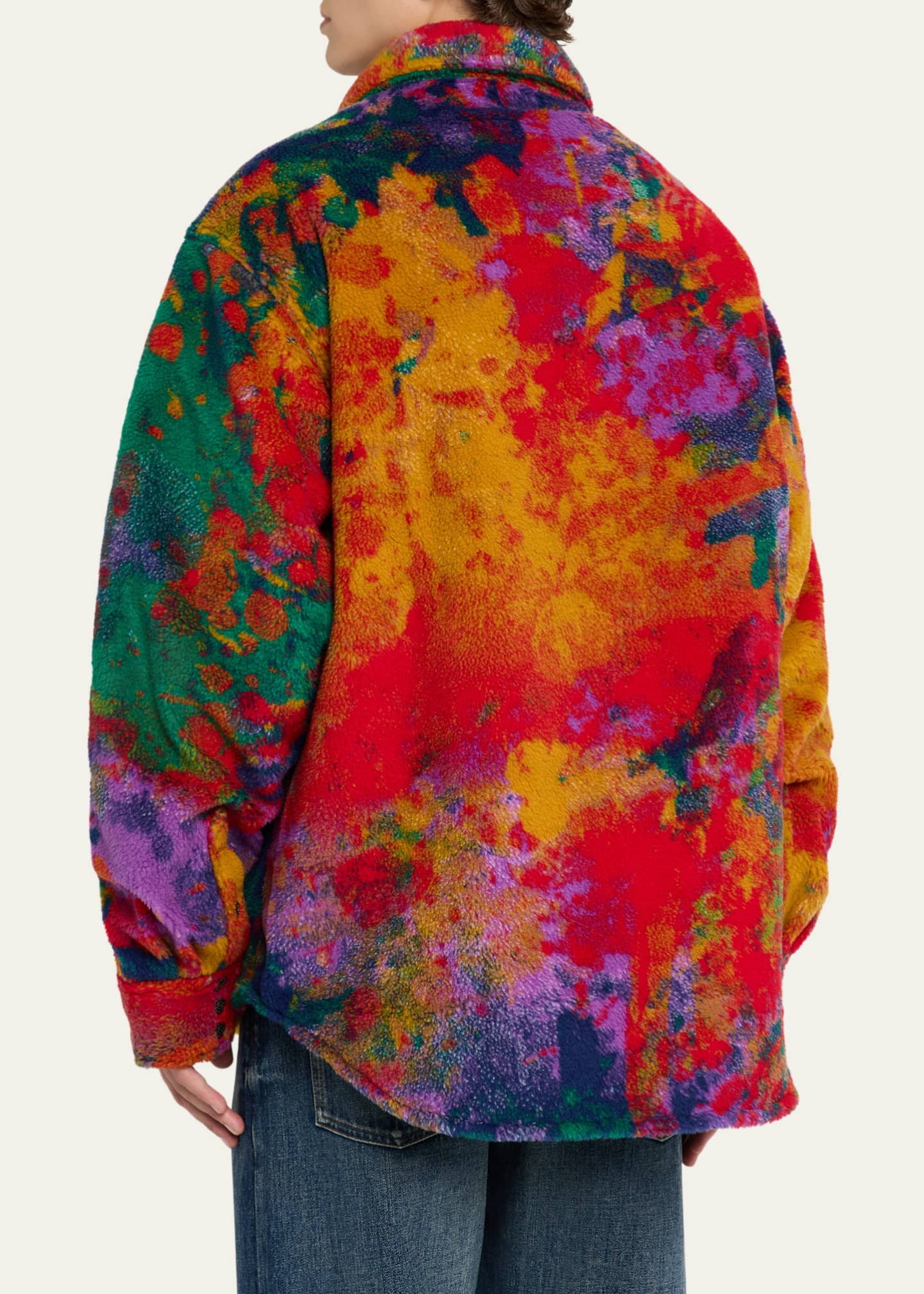 Men's Multicolor Sherpa Oversized Trucker Jacket